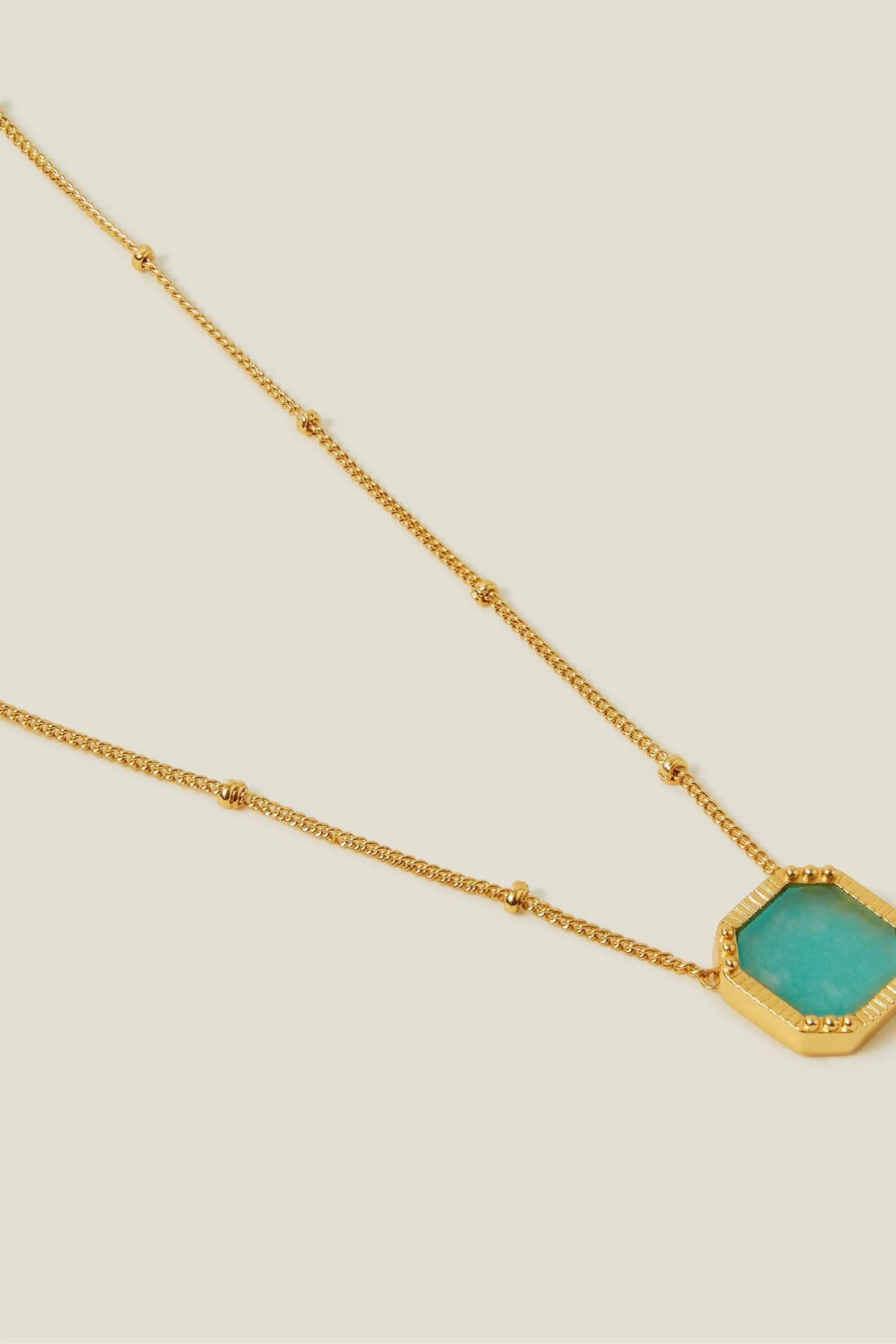 Accessorize - Collana placcata 14ct Oro con quarzo