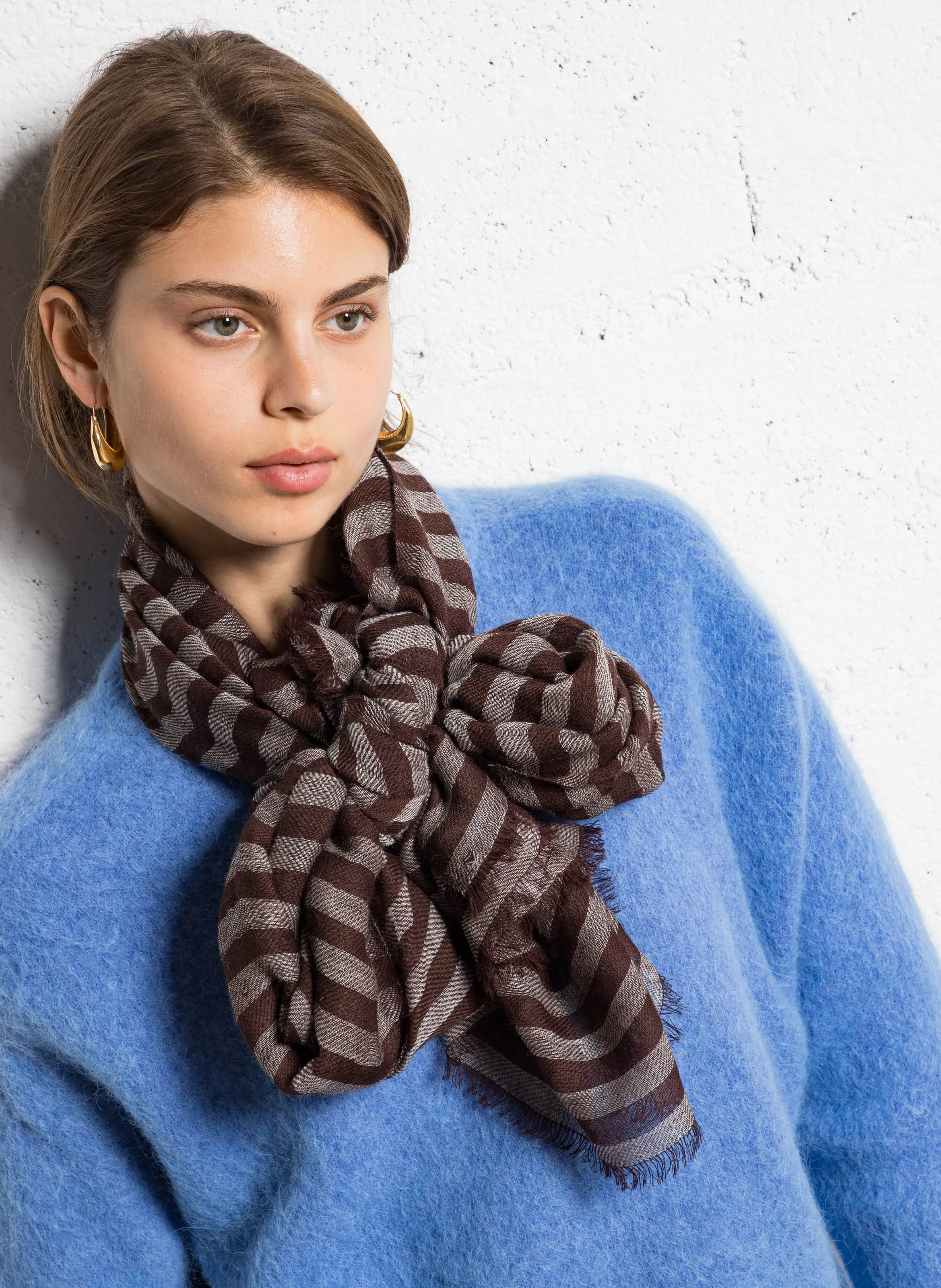  BECKSONDERGAARD   TELIO - Foulard in misto lana | Marrone