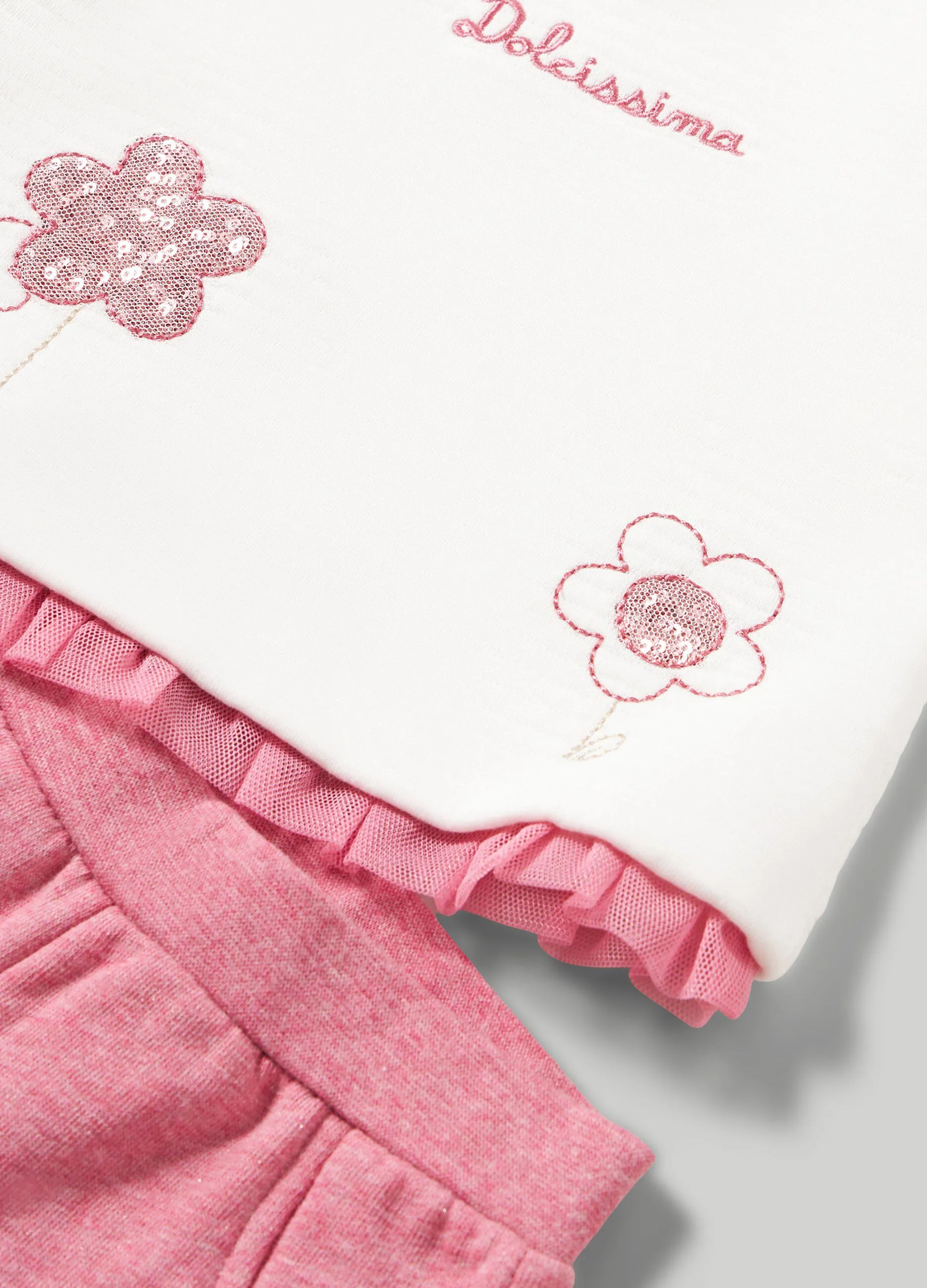 BLUKIDS  Jogging set con maglia in matelassé neonata