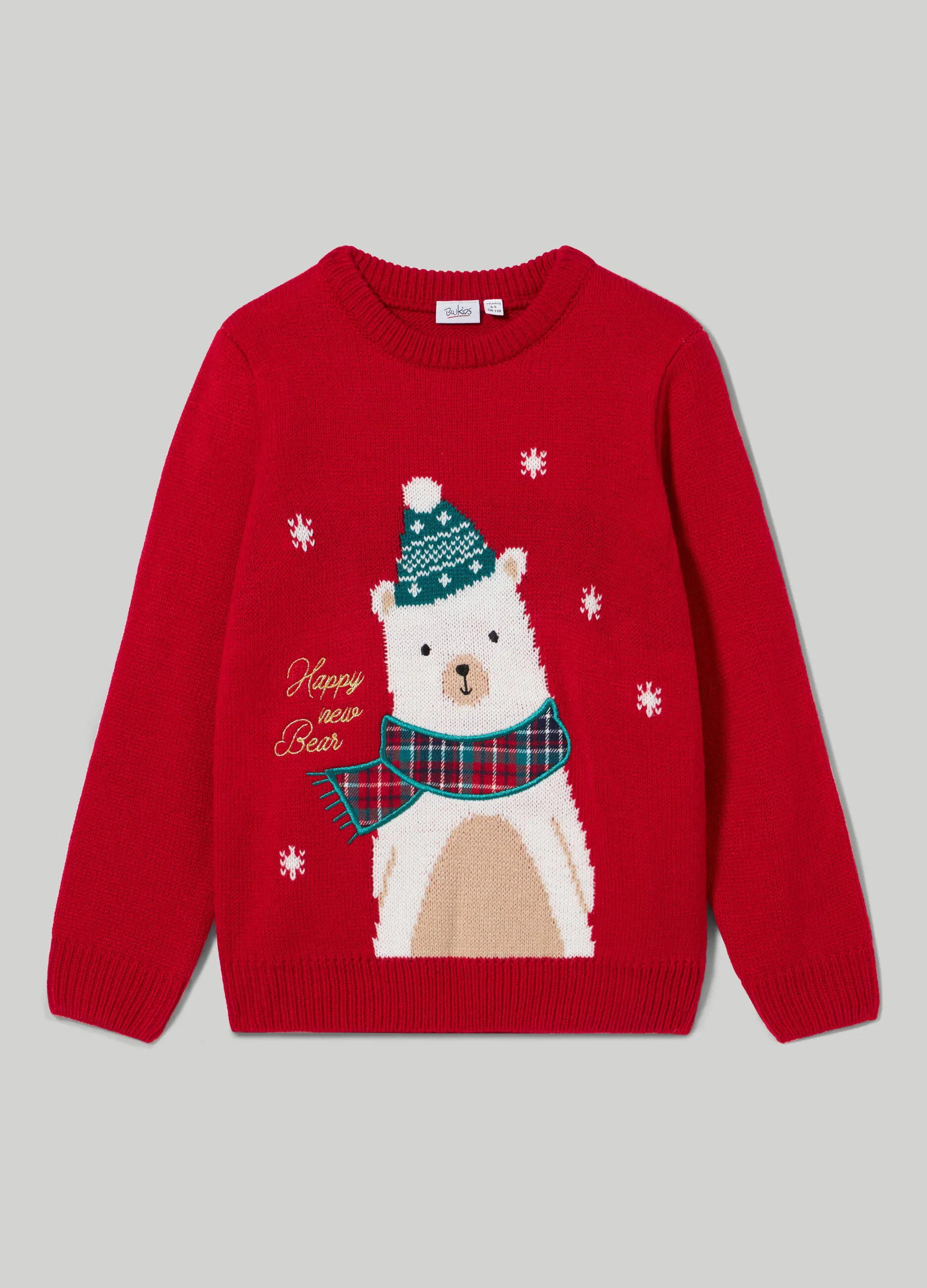 BLUKIDS  Maglia jacquard con ricamo in filo lurex bambino