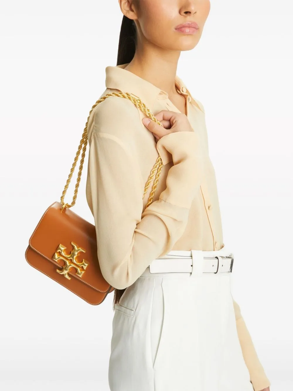 Borsa a spalla Eleanor in marrone  Tory Burch - donna
