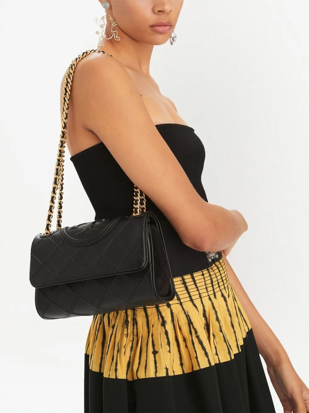 Borsa a spalla fleming in nero - donna