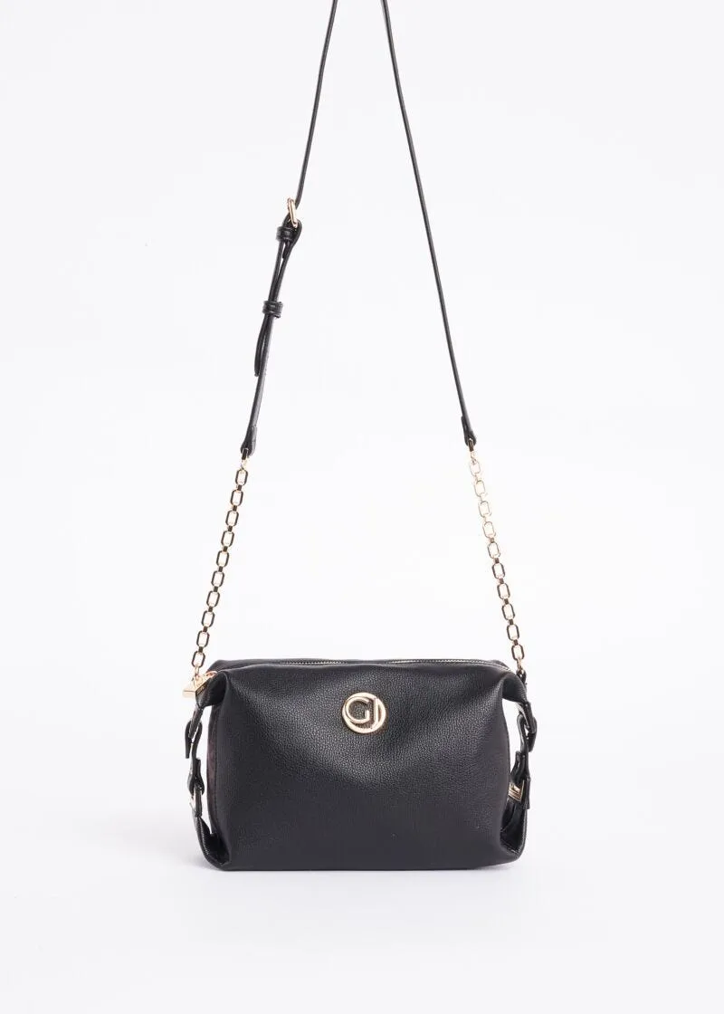Borsa crossbody con stampa lettering