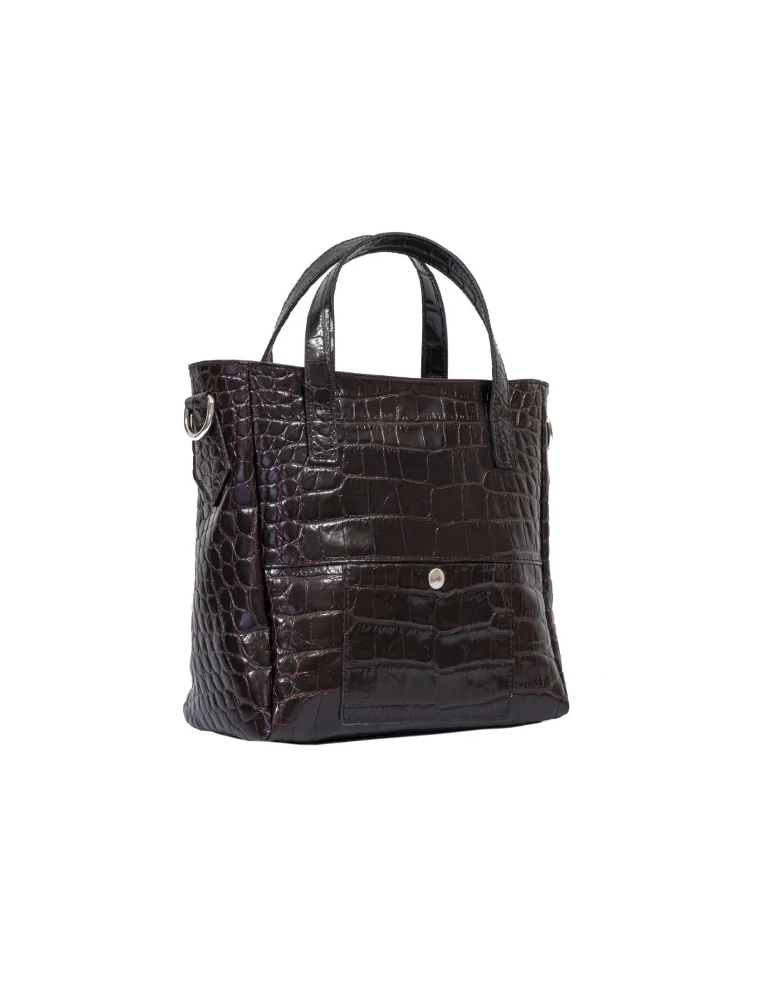 Borsa in pelle stampa coccodrillo