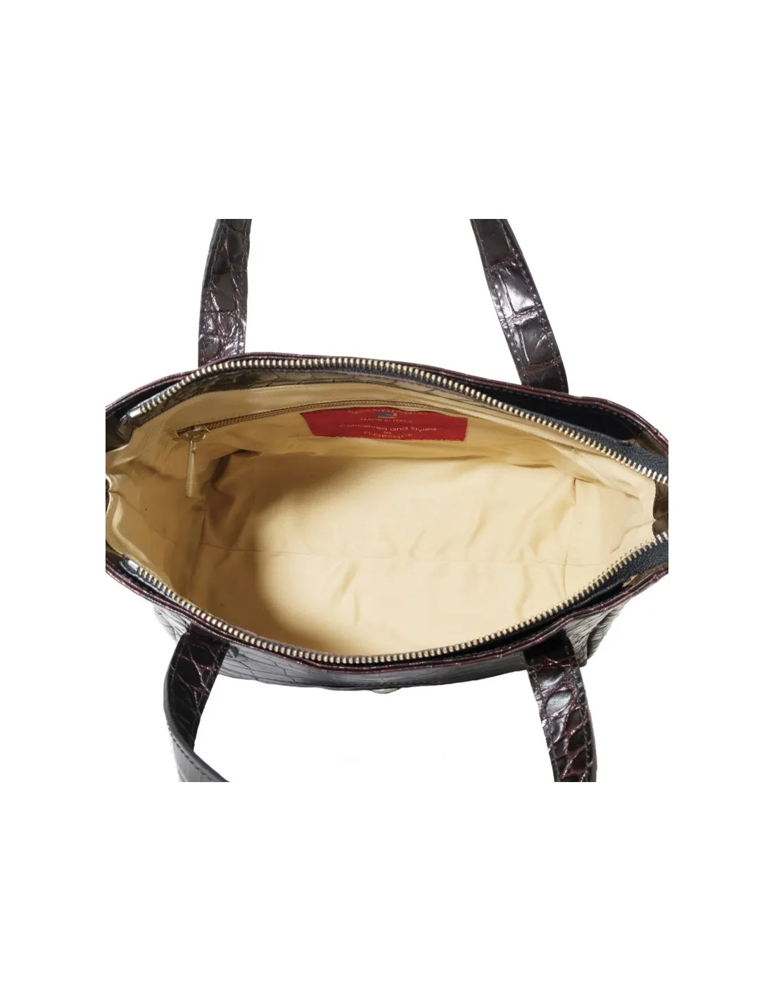 Borsa in pelle stampa coccodrillo