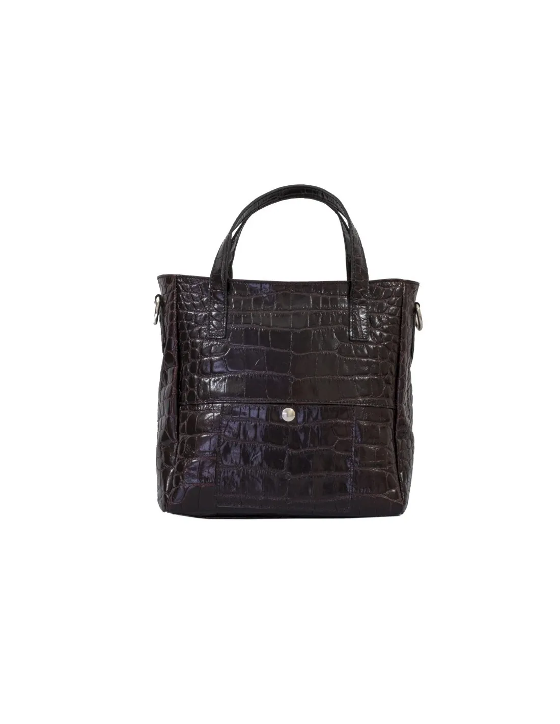 Borsa in pelle stampa coccodrillo