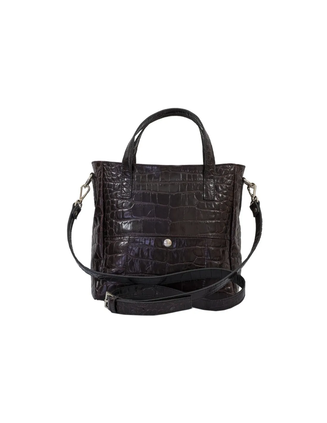 Borsa in pelle stampa coccodrillo