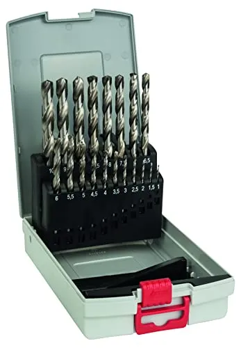 Bosch Professional 19 pz. Set di punte per metallo HSS-G ProBox (per acciaio,  1-10 mm, accessori trapano avvitatore e trapano a