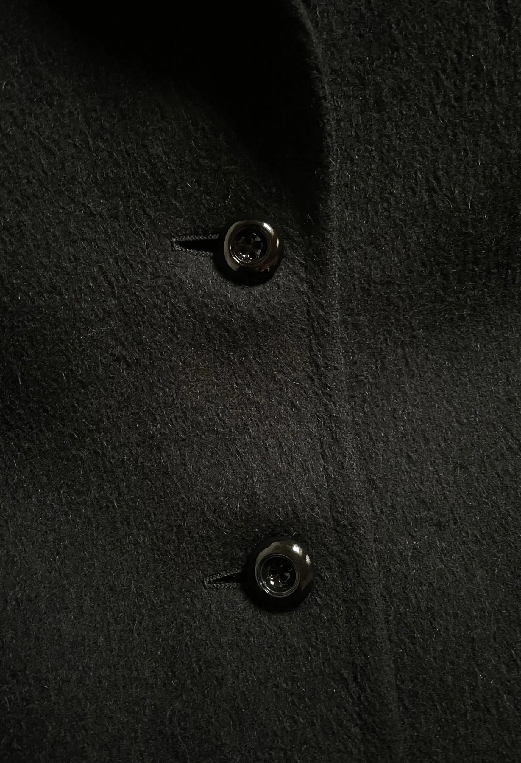 Cappotto nero Agnona in alpaca vintage anni ’80