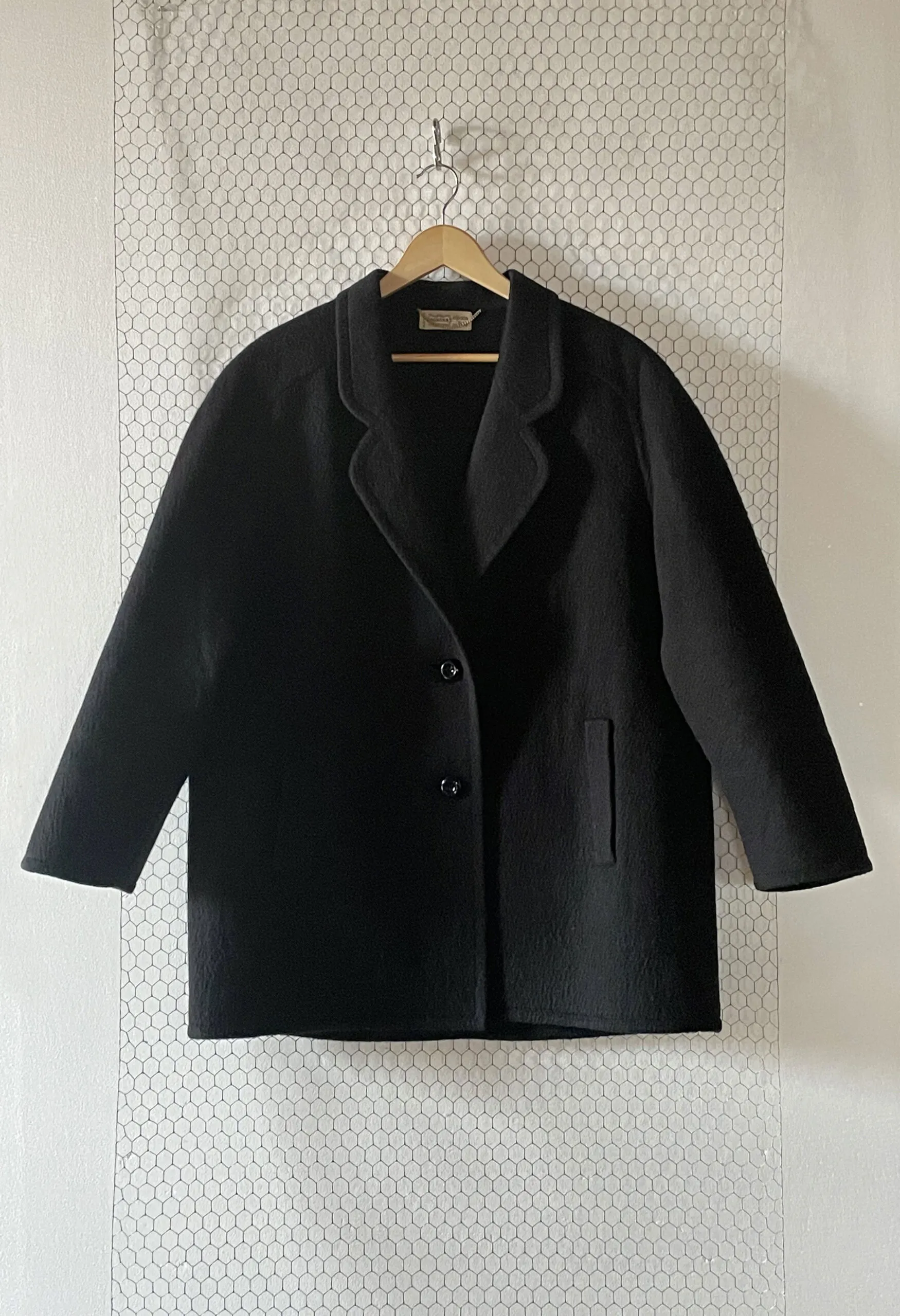Cappotto nero Agnona in alpaca vintage anni ’80
