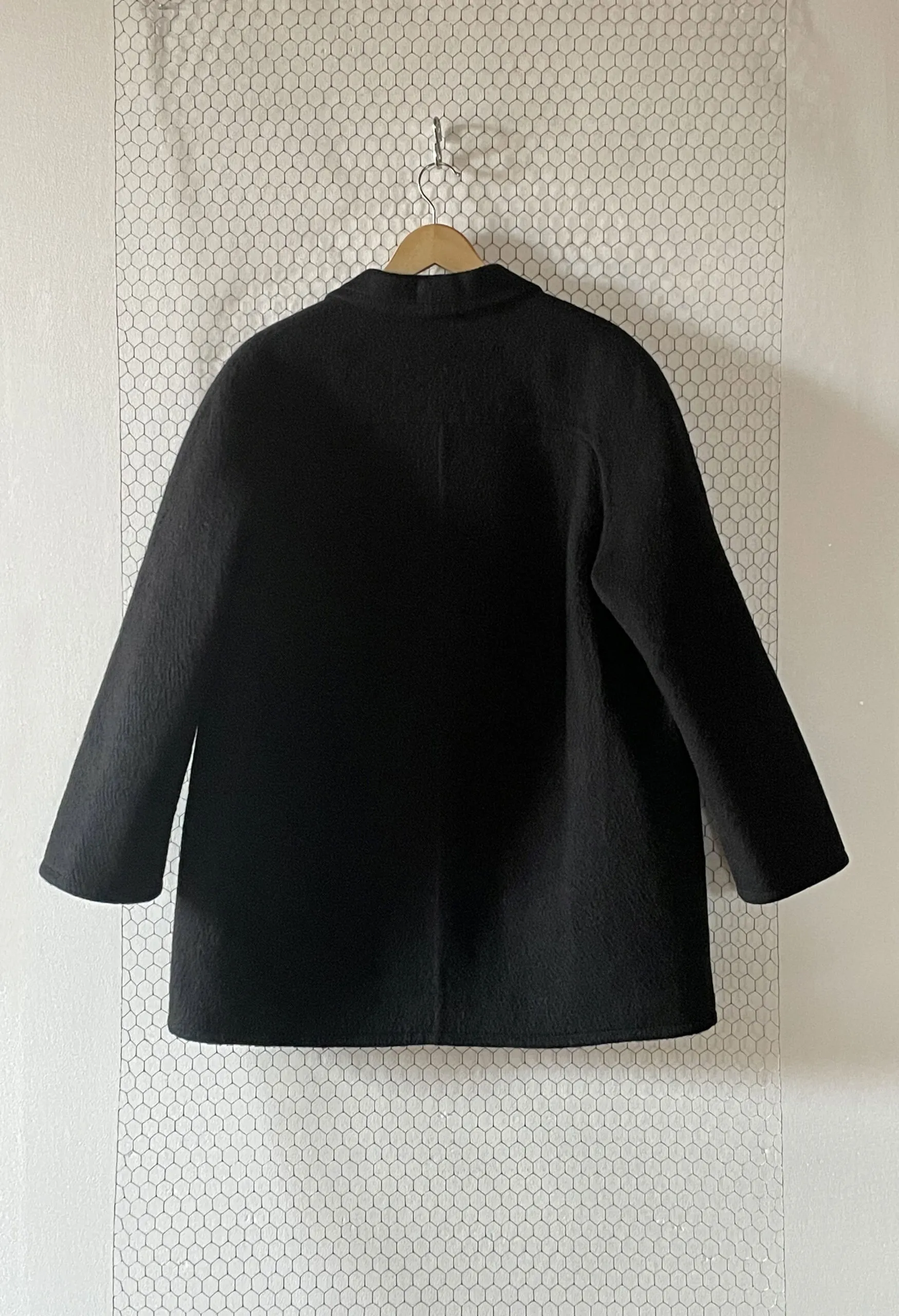 Cappotto nero Agnona in alpaca vintage anni ’80