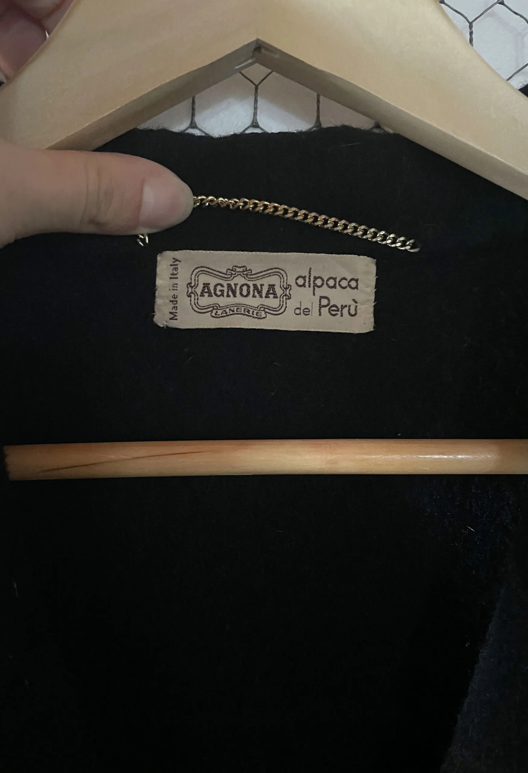 Cappotto nero Agnona in alpaca vintage anni ’80