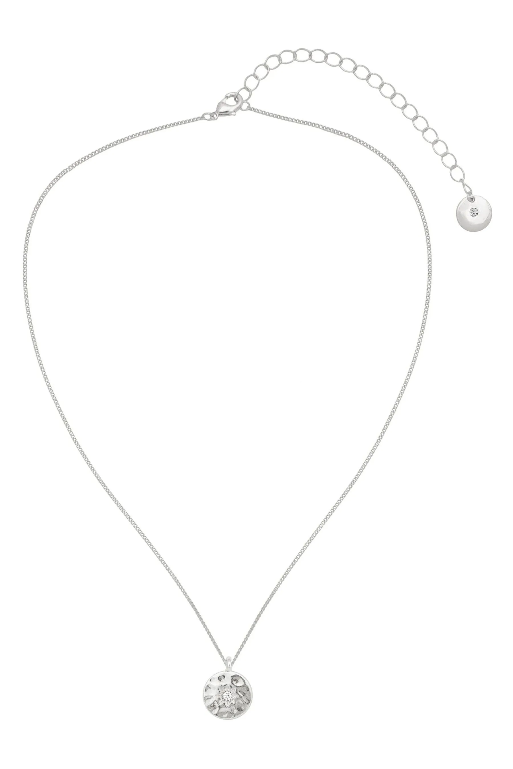 Caramel Jewellery London Argento - Collana con disco martellato
