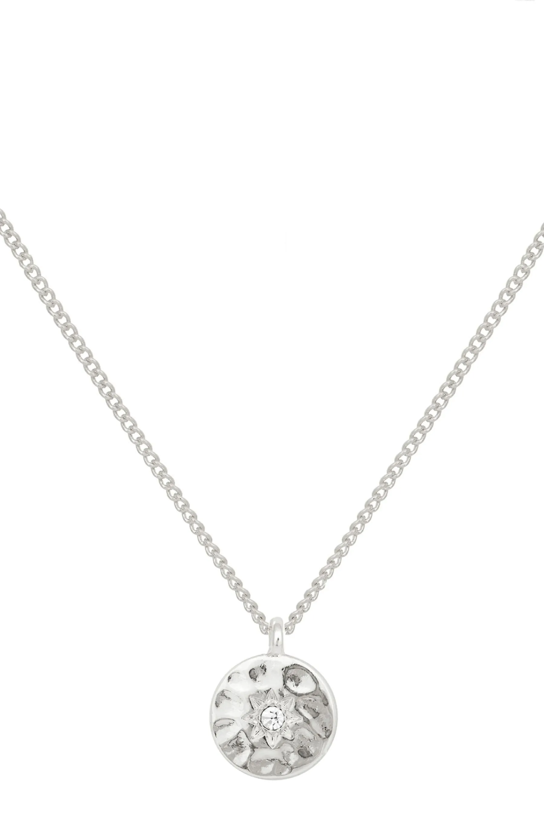 Caramel Jewellery London Argento - Collana con disco martellato