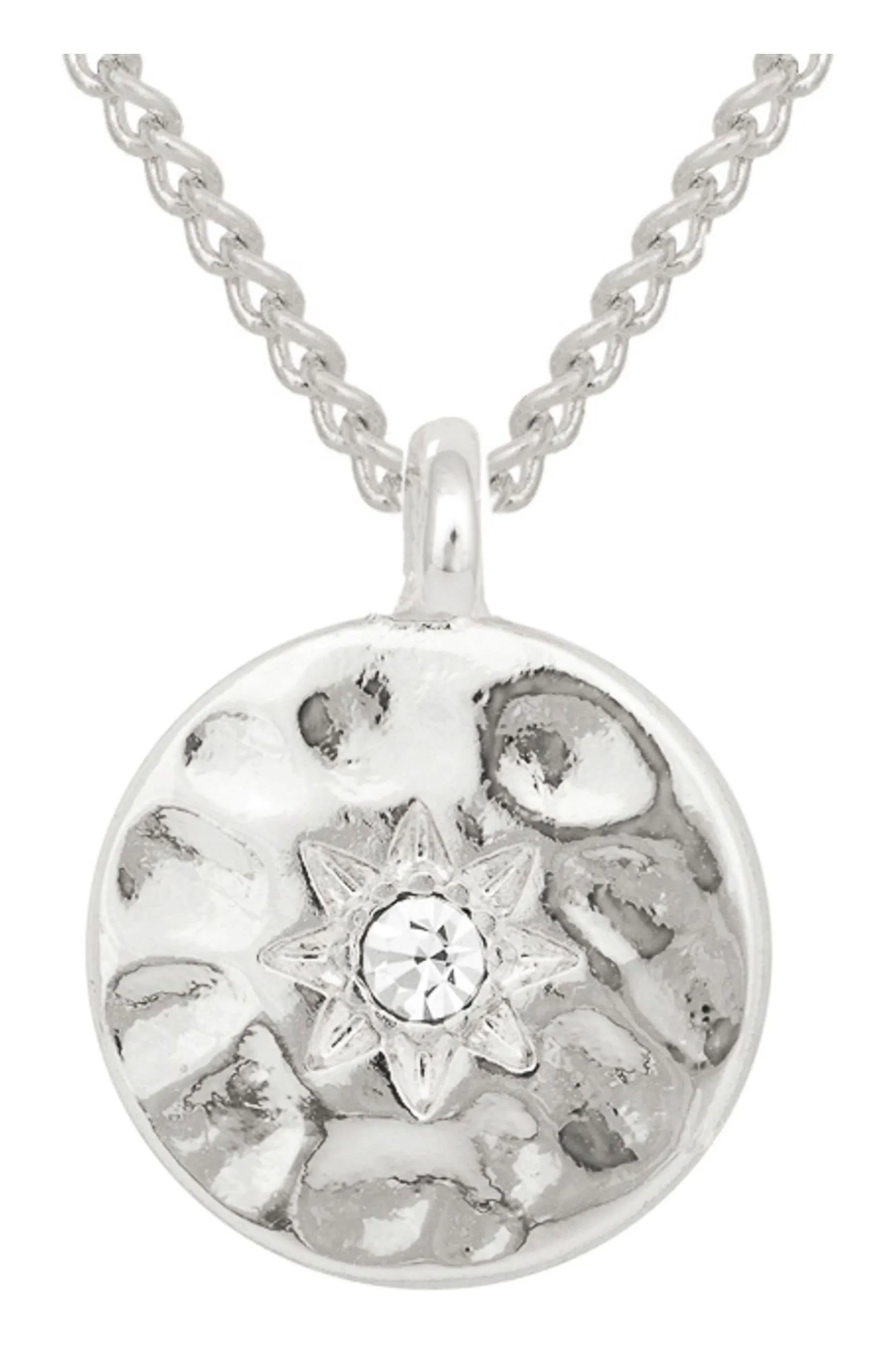 Caramel Jewellery London Argento - Collana con disco martellato
