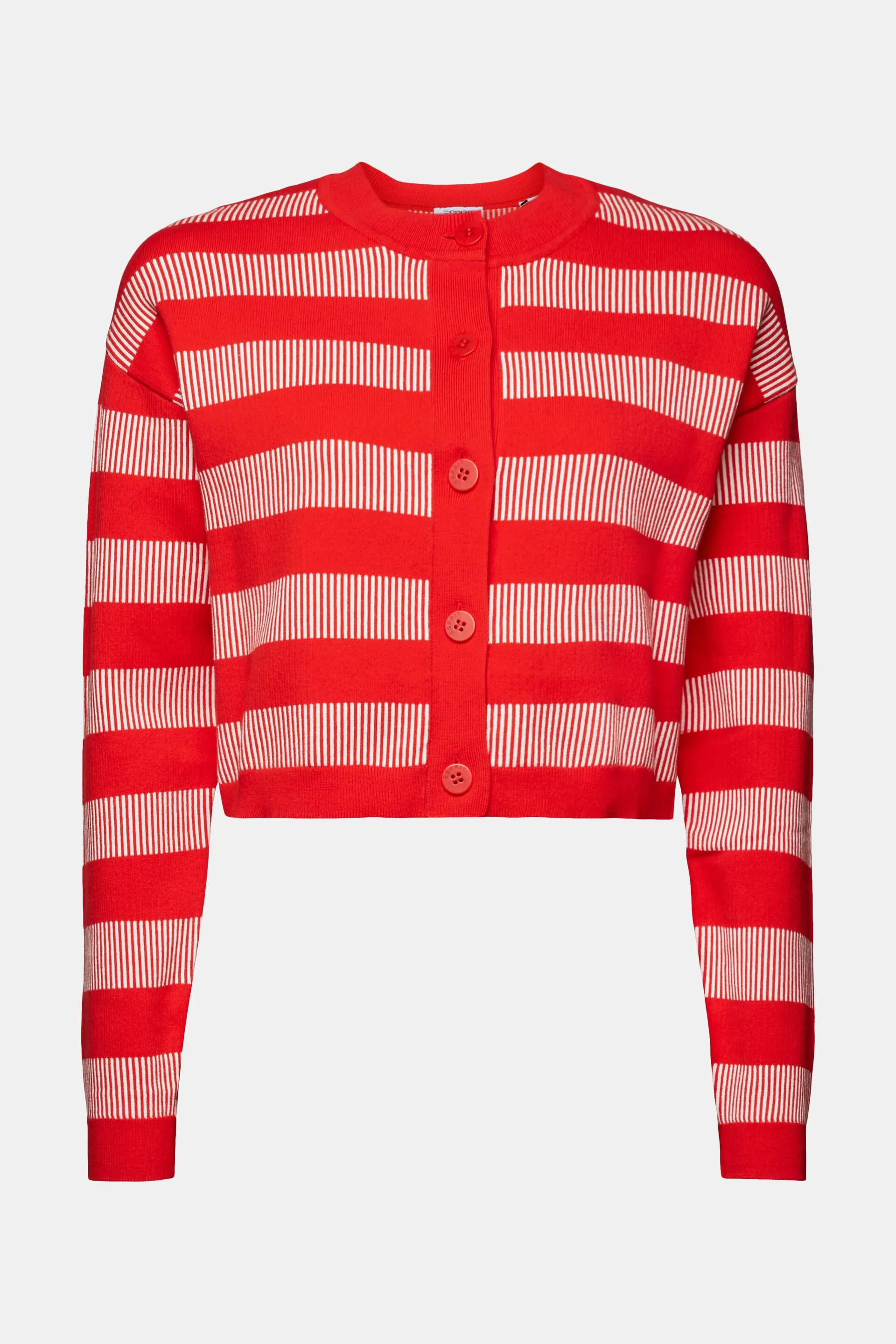 Cardigan cropped a righe jacquard