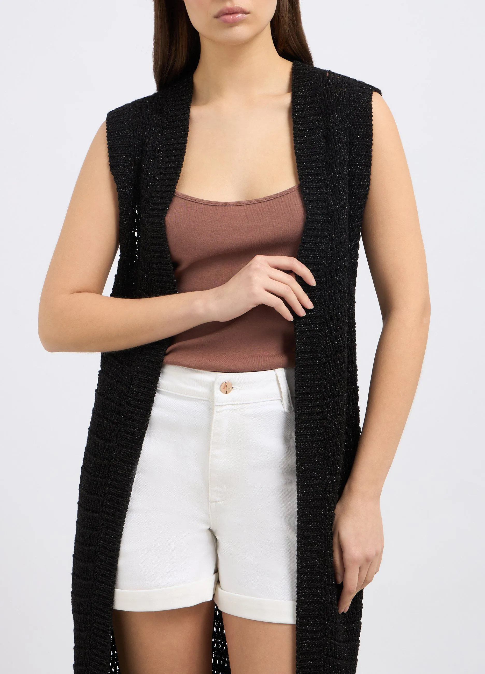 Cardigan lungo tricot donna