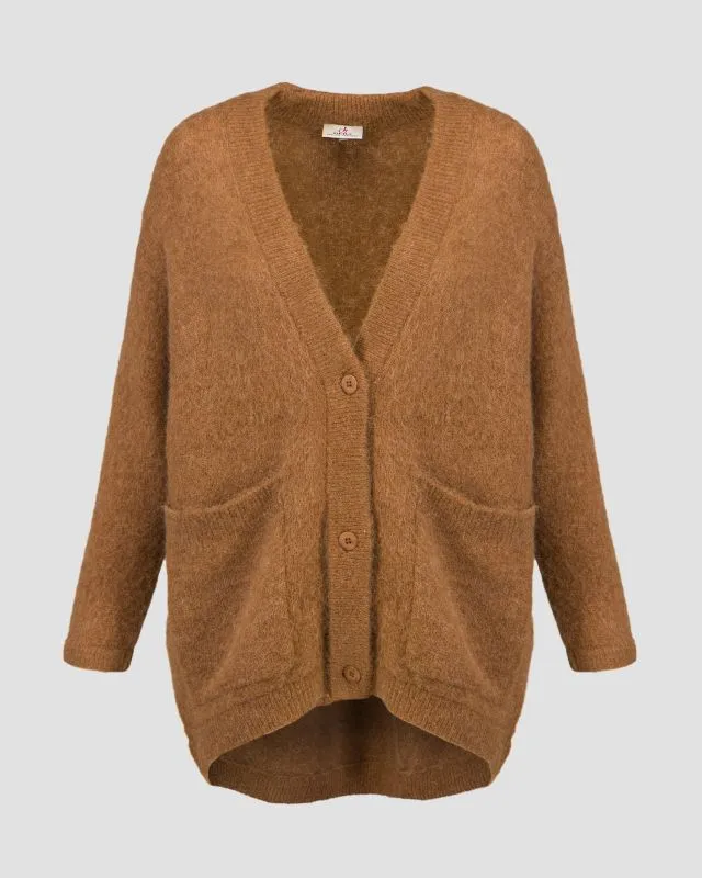 Cardigan marrone in alpaca da donna Deha