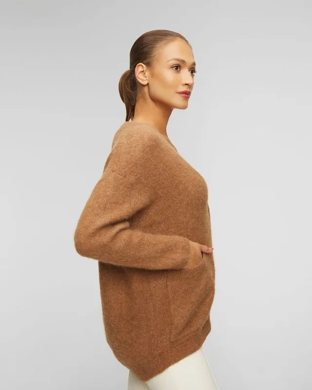 Cardigan marrone in alpaca da donna Deha