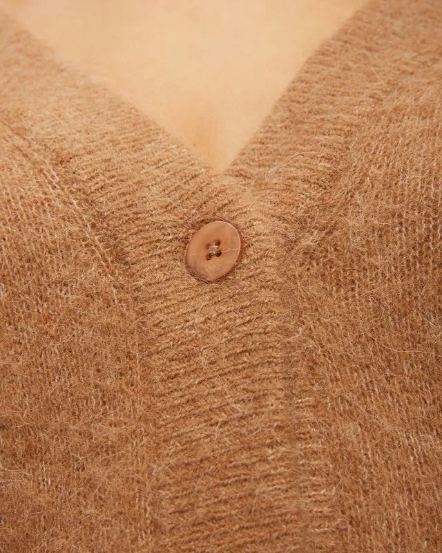 Cardigan marrone in alpaca da donna Deha