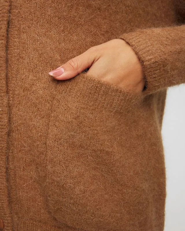 Cardigan marrone in alpaca da donna Deha