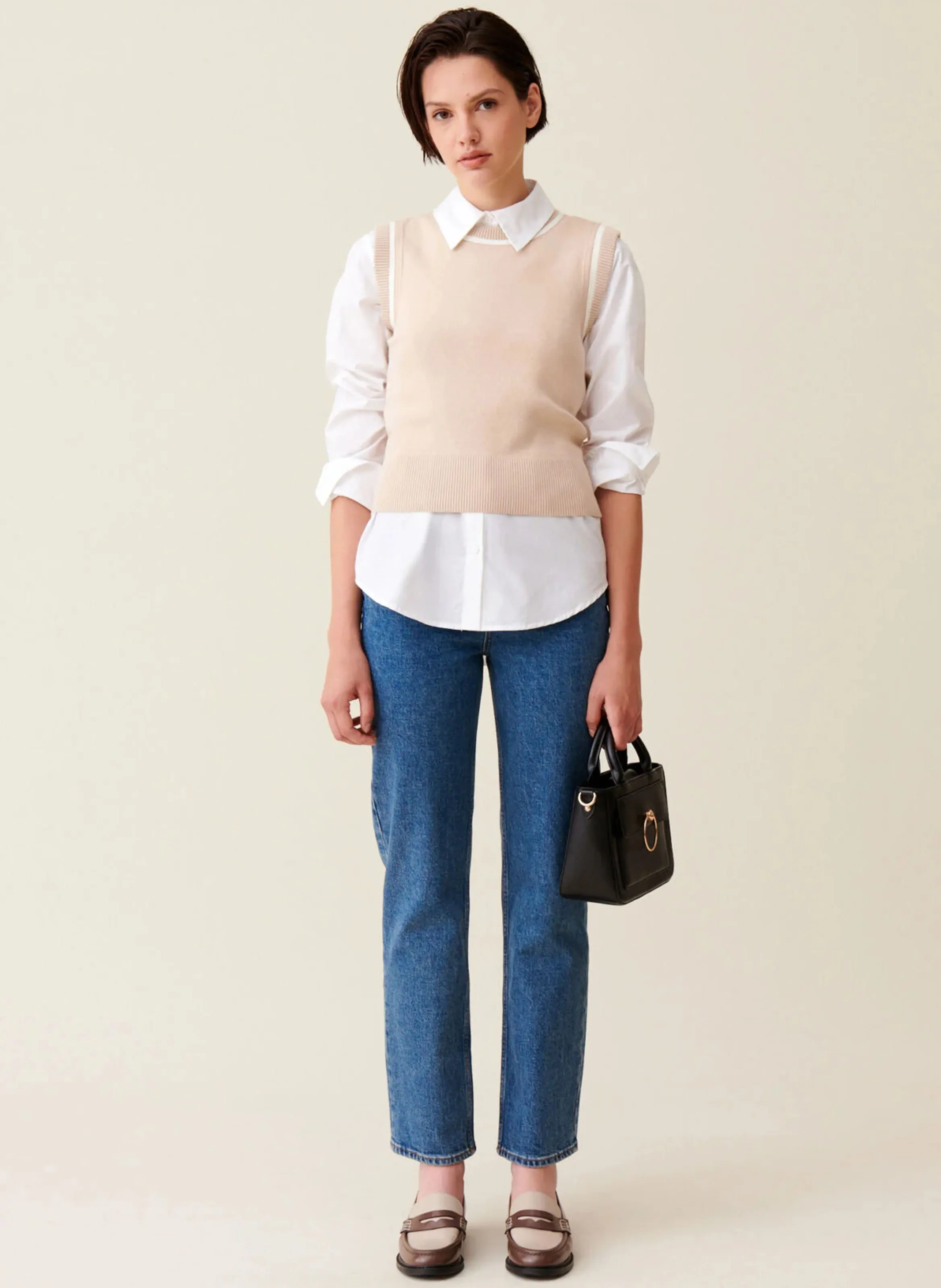  CLAUDIE PIERLOT   Maglione scollo tondo in maglia | Beige