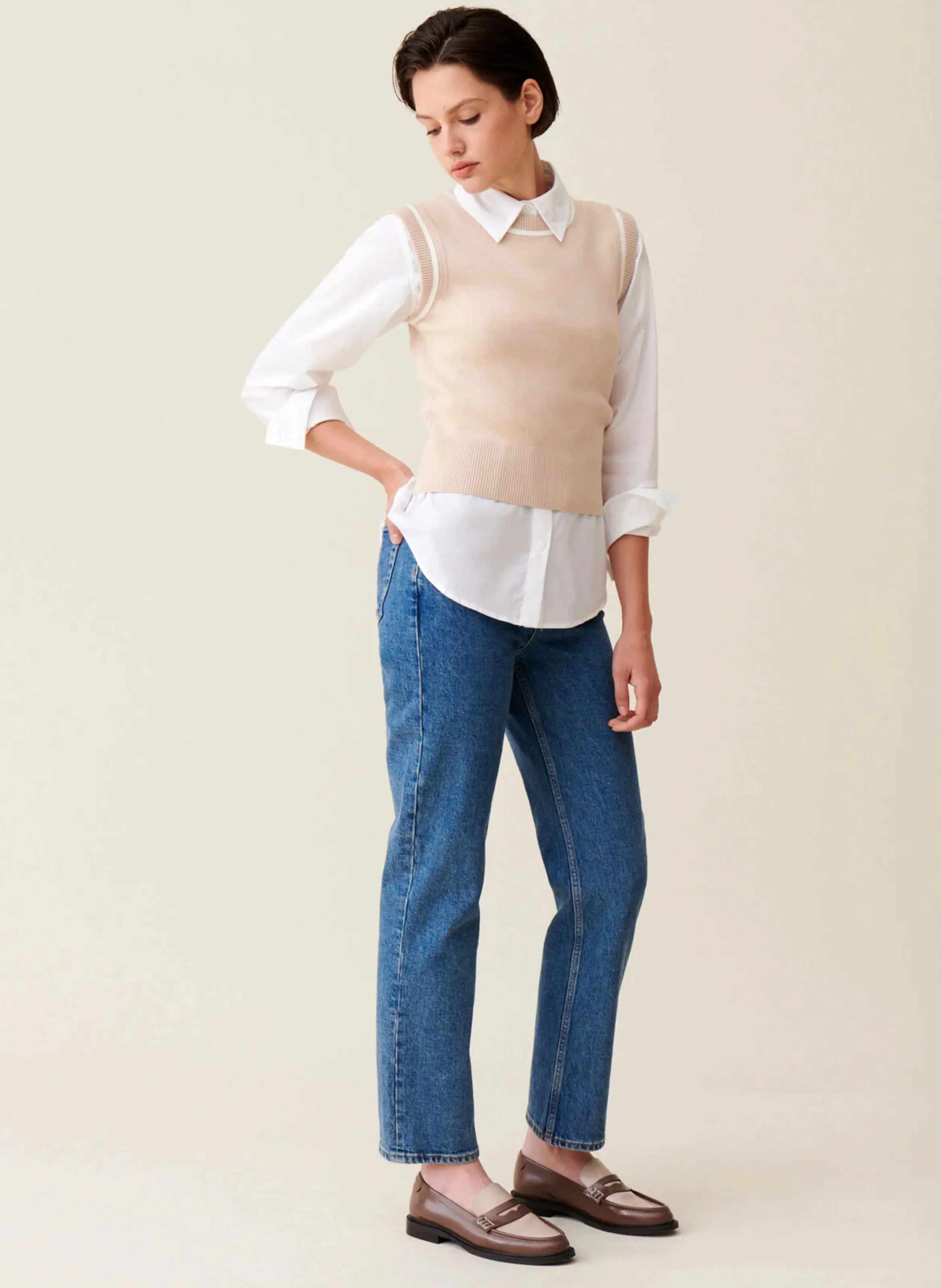 CLAUDIE PIERLOT   Maglione scollo tondo in maglia | Beige