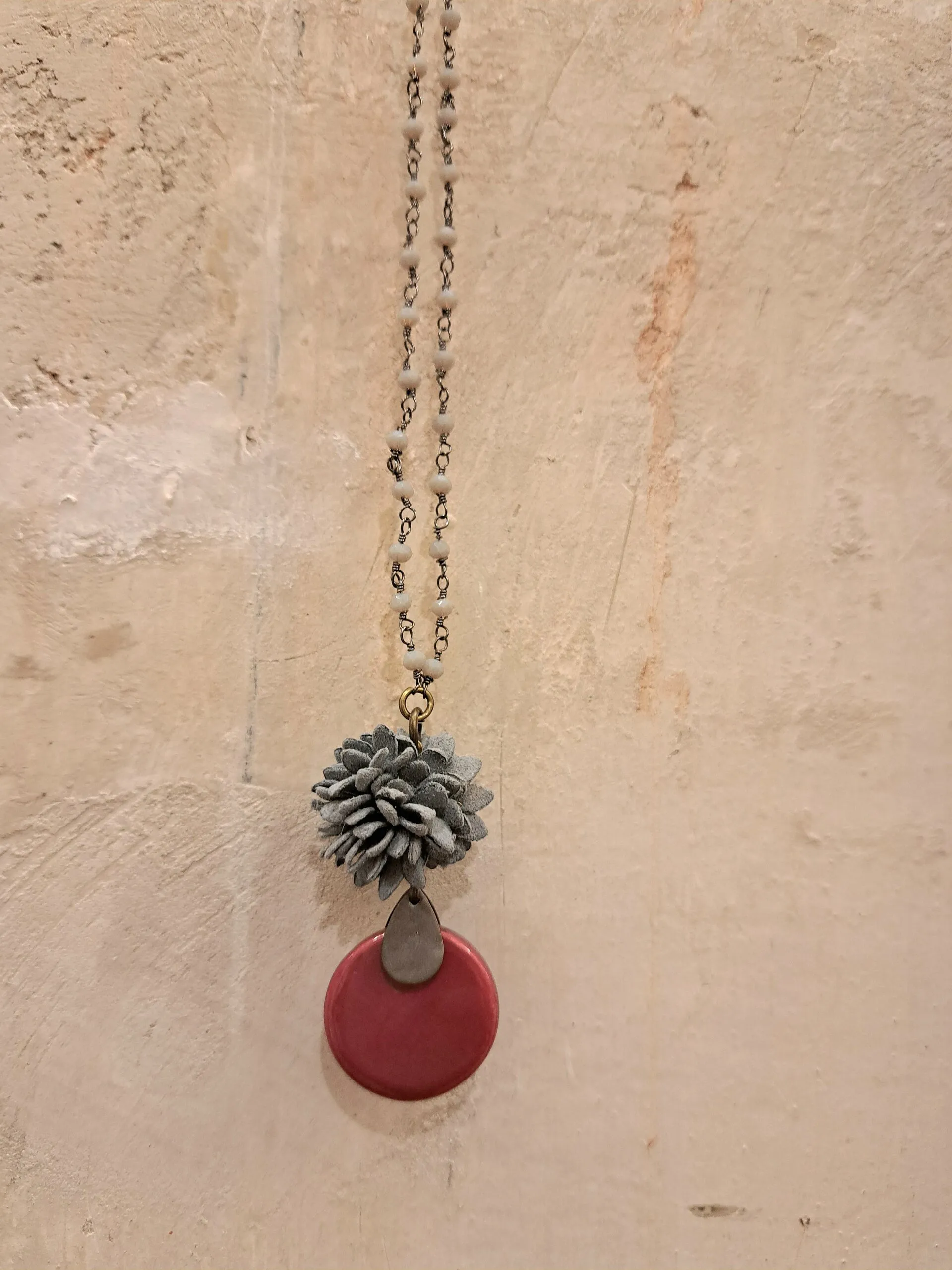 Collana Lunga Lilibet  Pompelmo Rosa