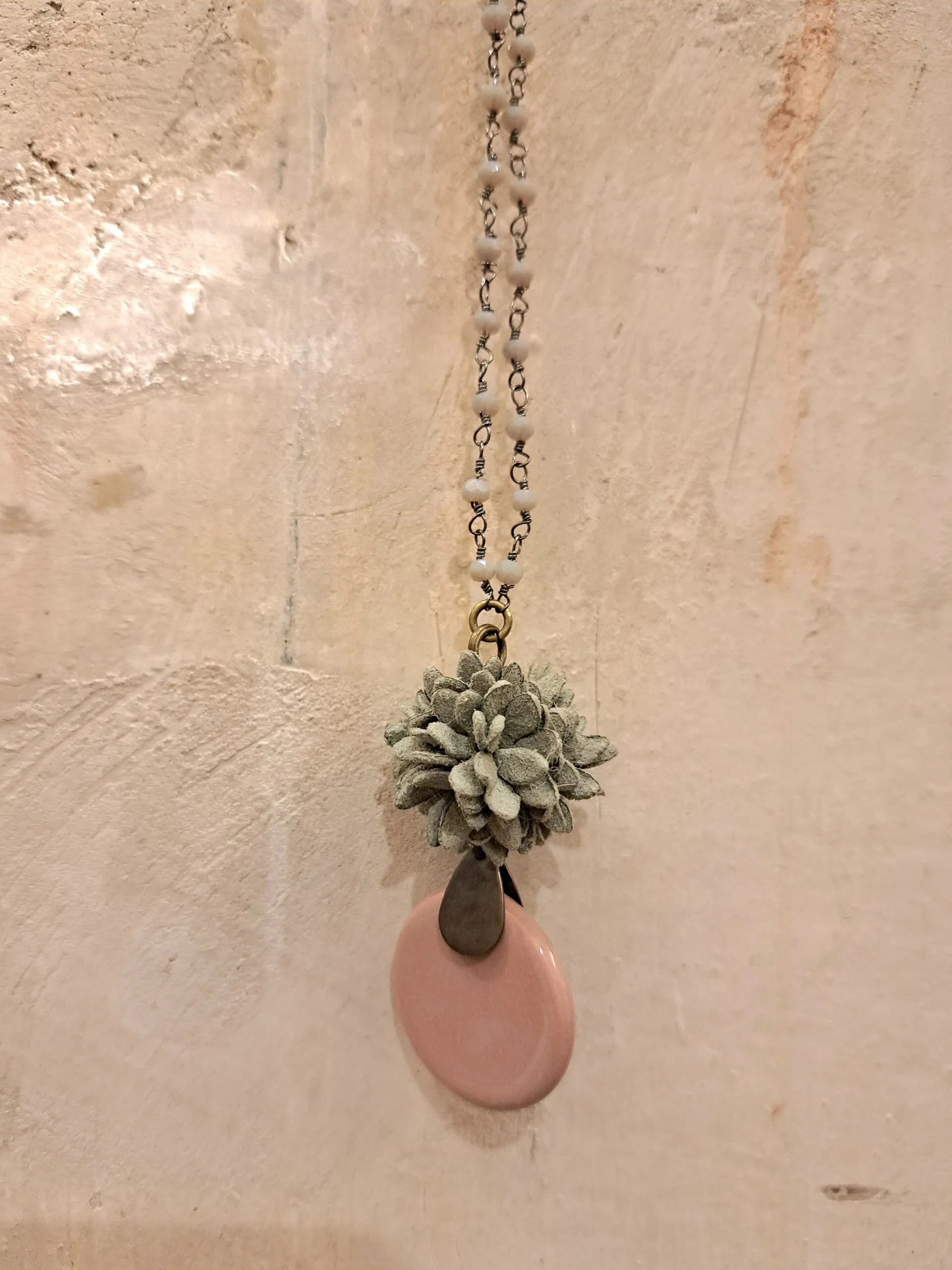Collana Lunga Lilibet  Pompelmo Rosa