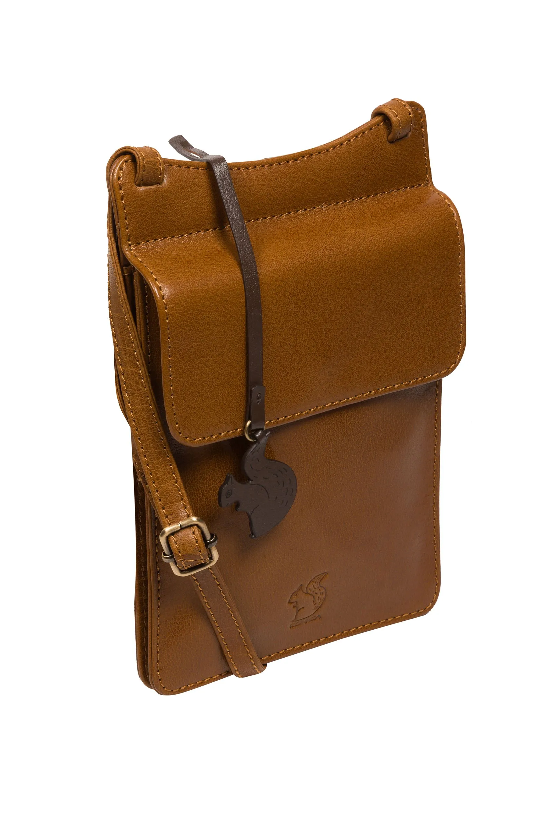 Conkca - Milly - Nero Borsa per telefono a tracolla in pelle