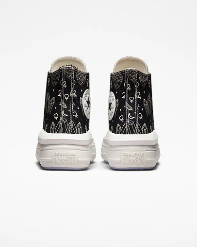 Converse women's high wedge sneakers Chuck Taylor All Star Move Platform Mystic Crystals A03725C black-natural ivory 