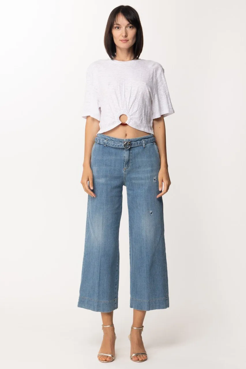 Crop top con dettaglio cerchio Bianco