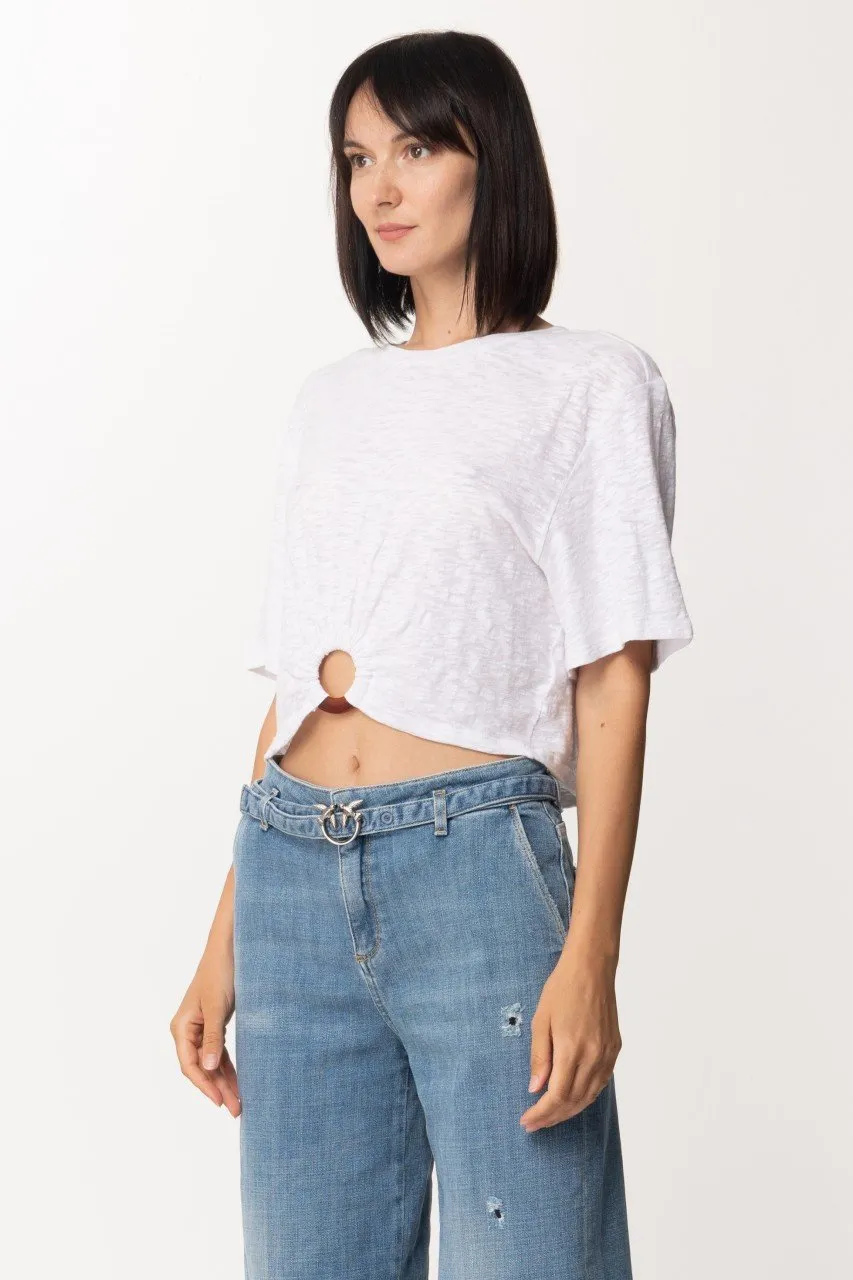 Crop top con dettaglio cerchio Bianco