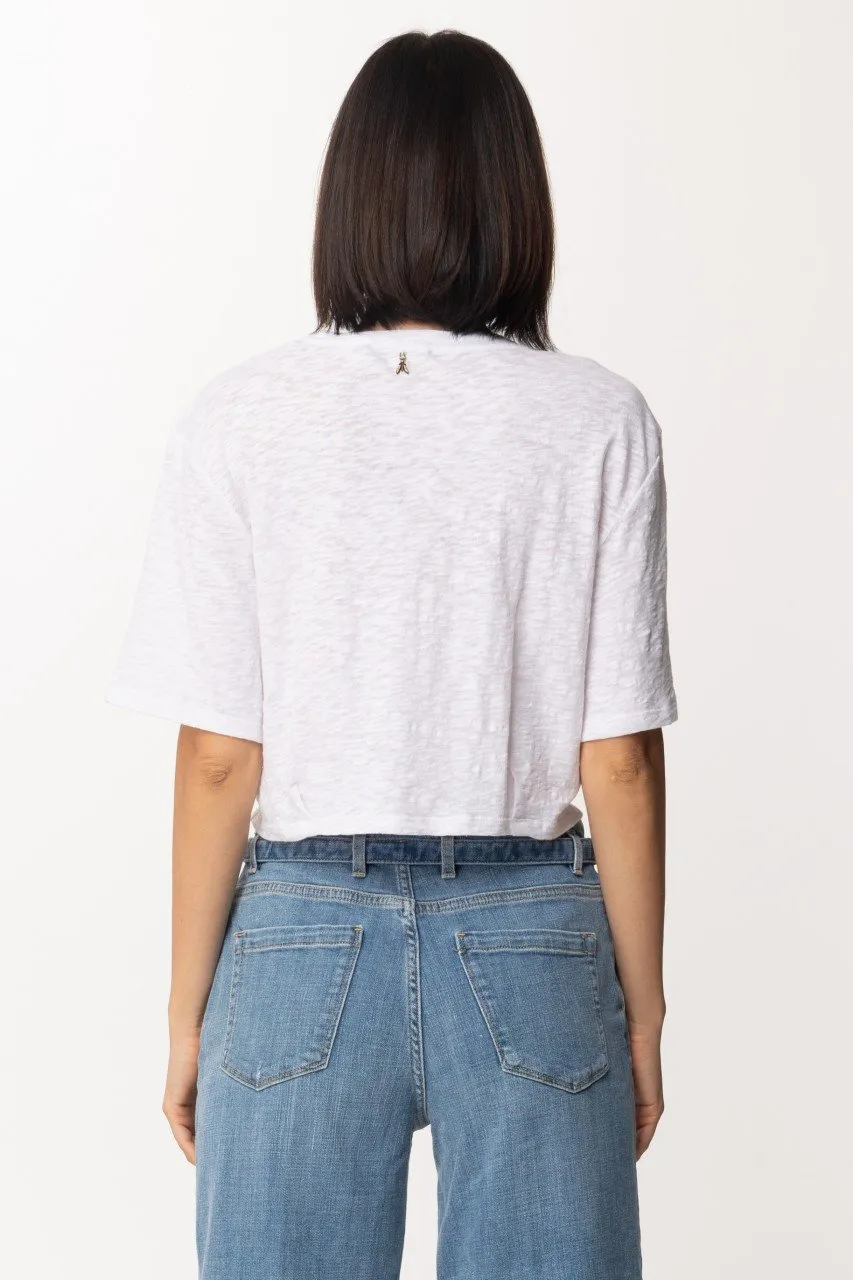 Crop top con dettaglio cerchio Bianco