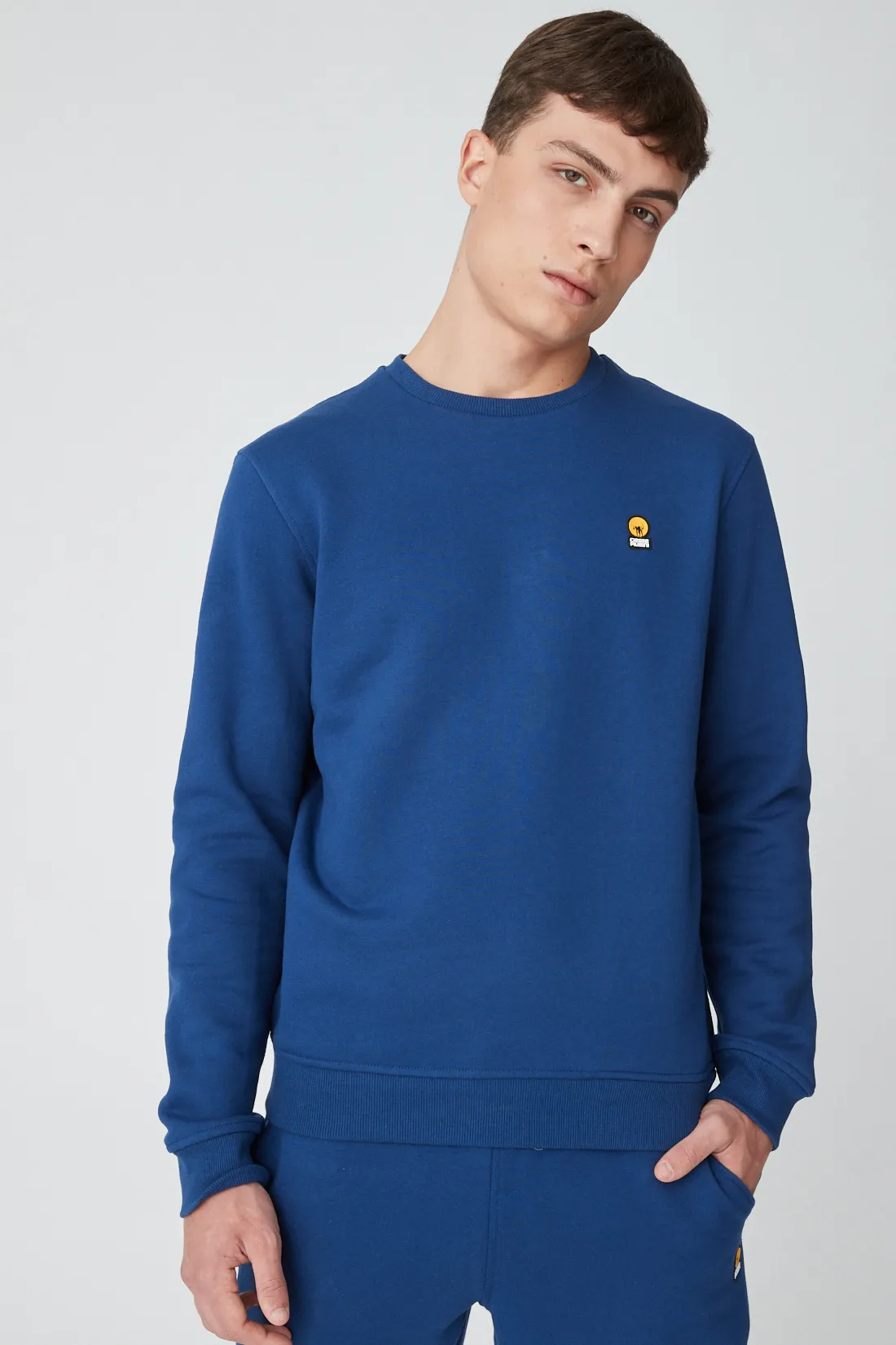 DER – Felpa bluette girocollo