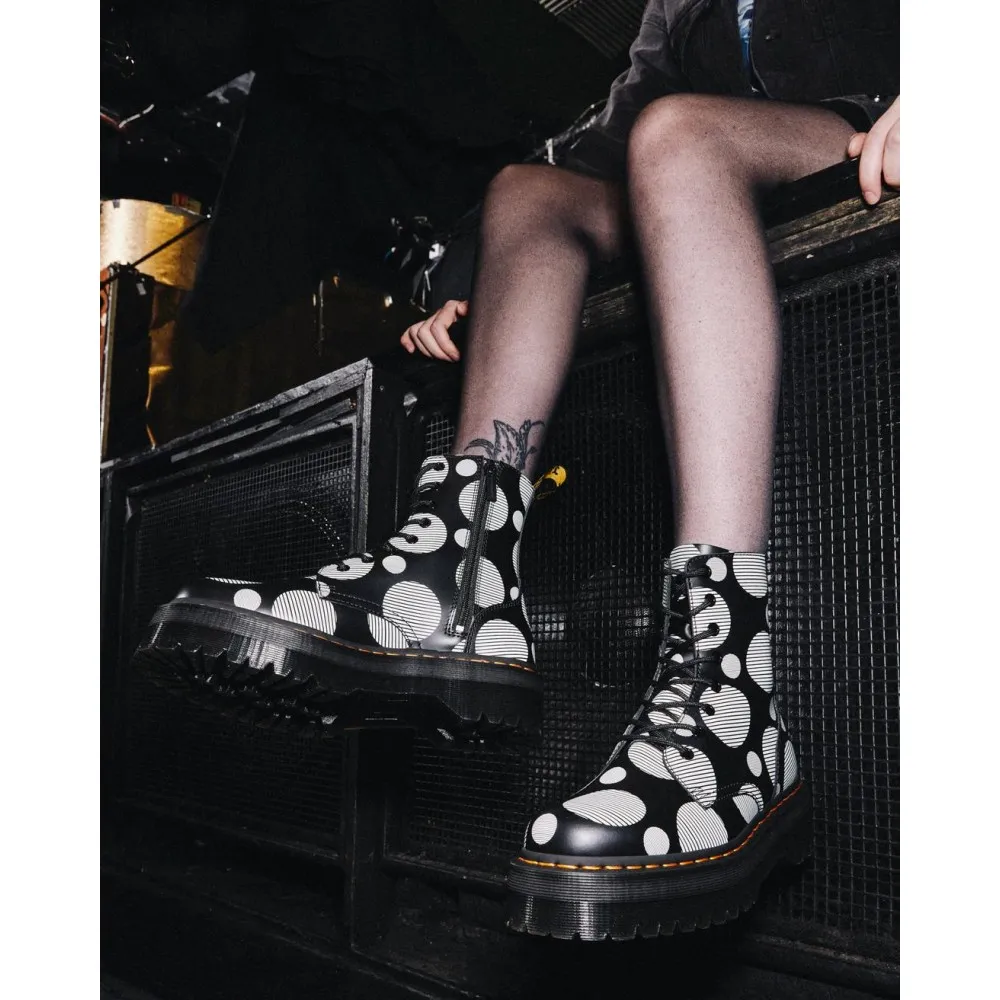 DR MARTENS - STIVALI PLATFORM DI PELLE JADON POLKA DOT SMOOTH - 26882009