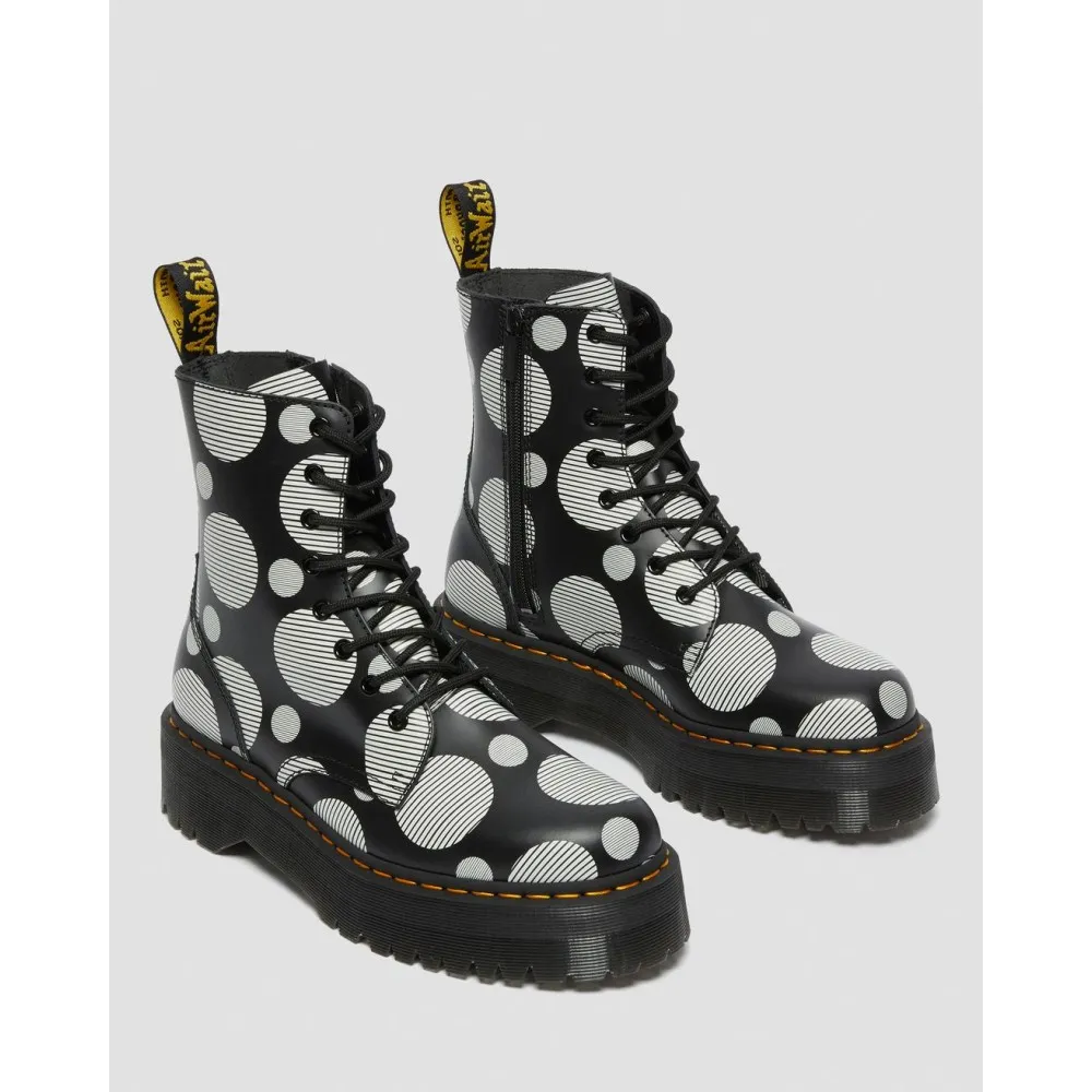DR MARTENS - STIVALI PLATFORM DI PELLE JADON POLKA DOT SMOOTH - 26882009