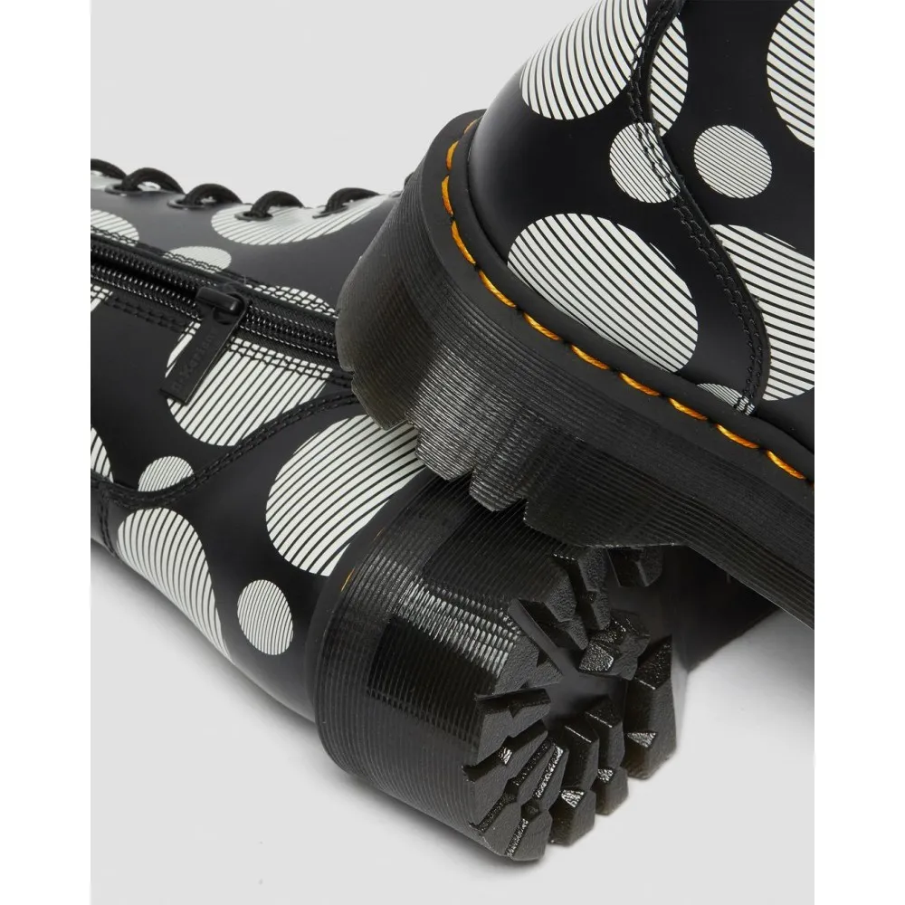 DR MARTENS - STIVALI PLATFORM DI PELLE JADON POLKA DOT SMOOTH - 26882009