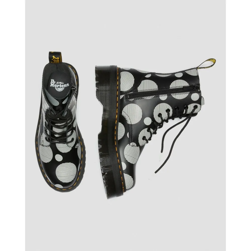 DR MARTENS - STIVALI PLATFORM DI PELLE JADON POLKA DOT SMOOTH - 26882009