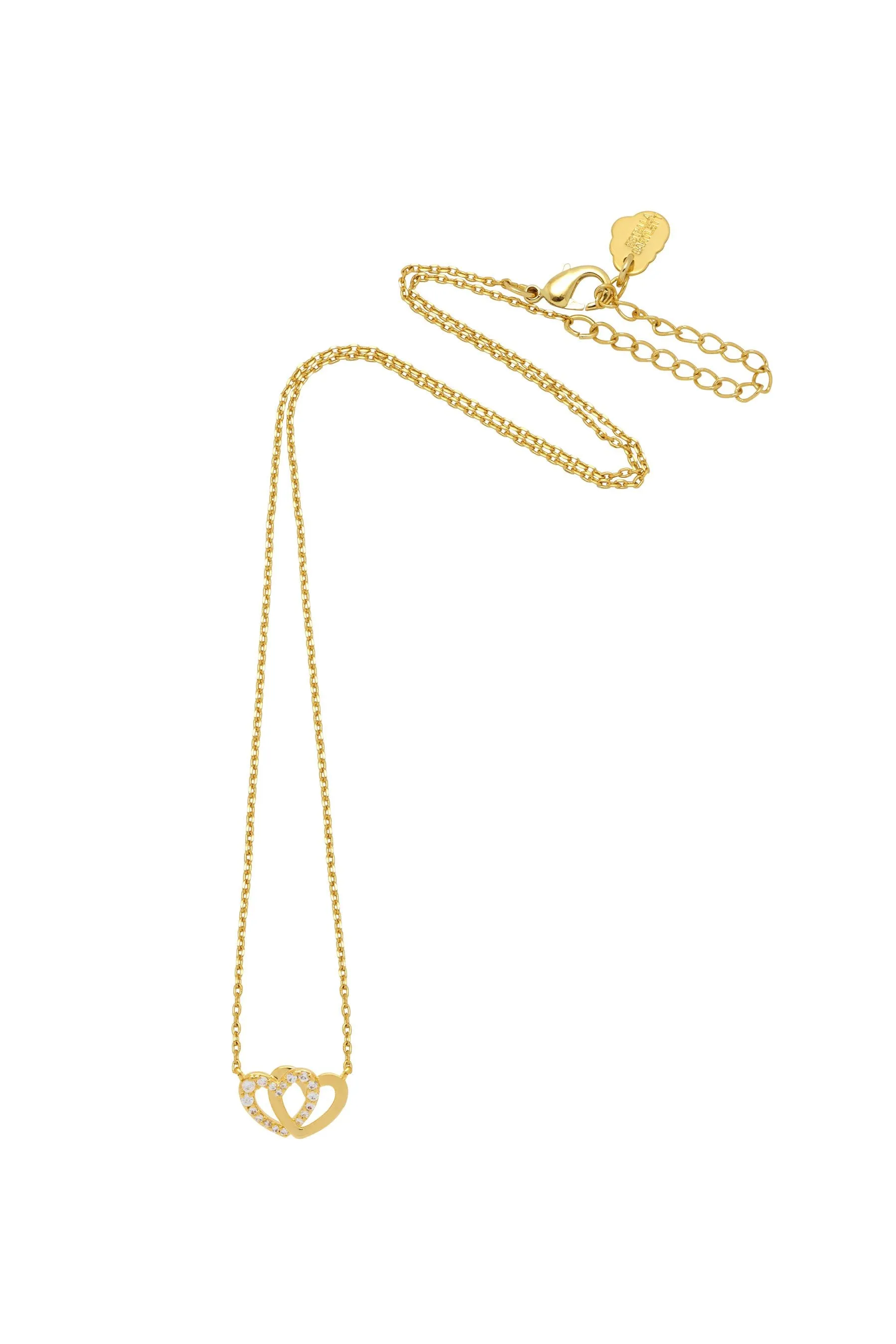 Estella Bartlett - Collana con cuore a incastro e zirconia cubica
