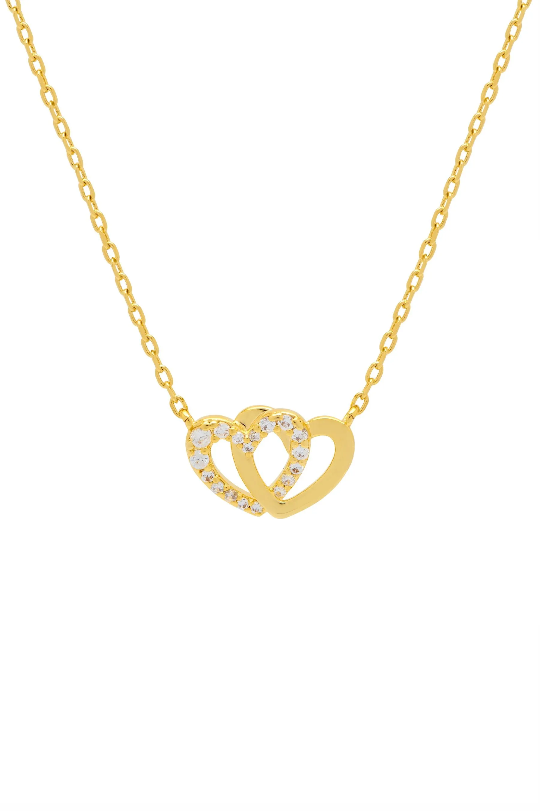 Estella Bartlett - Collana con cuore a incastro e zirconia cubica