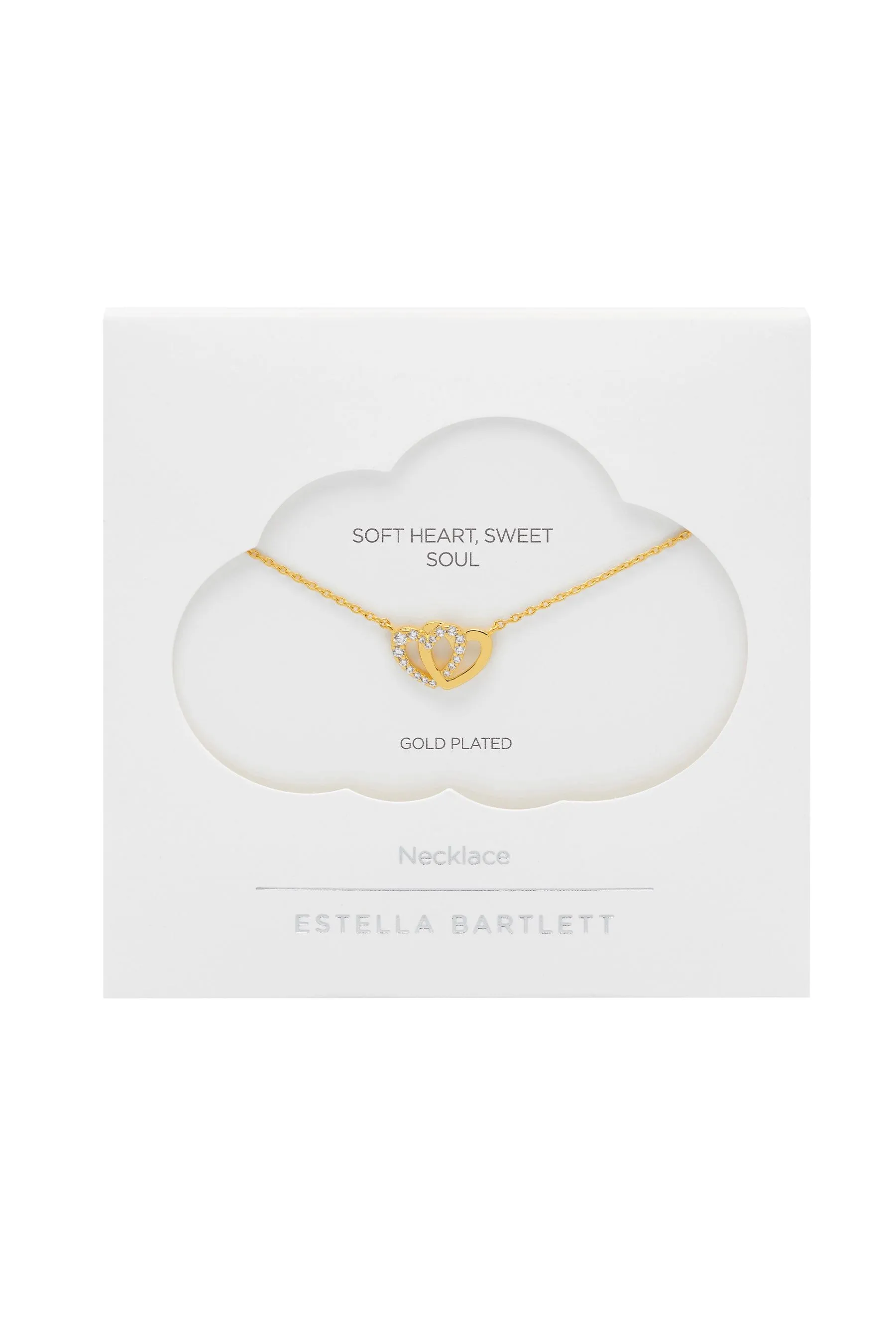 Estella Bartlett - Collana con cuore a incastro e zirconia cubica