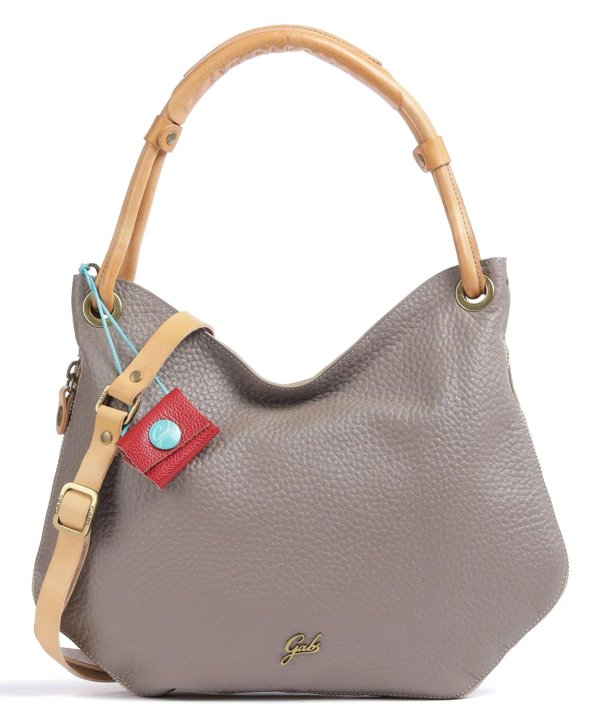  Gabs Aisha M Borsa hobo pelle di vitello grana taupe  