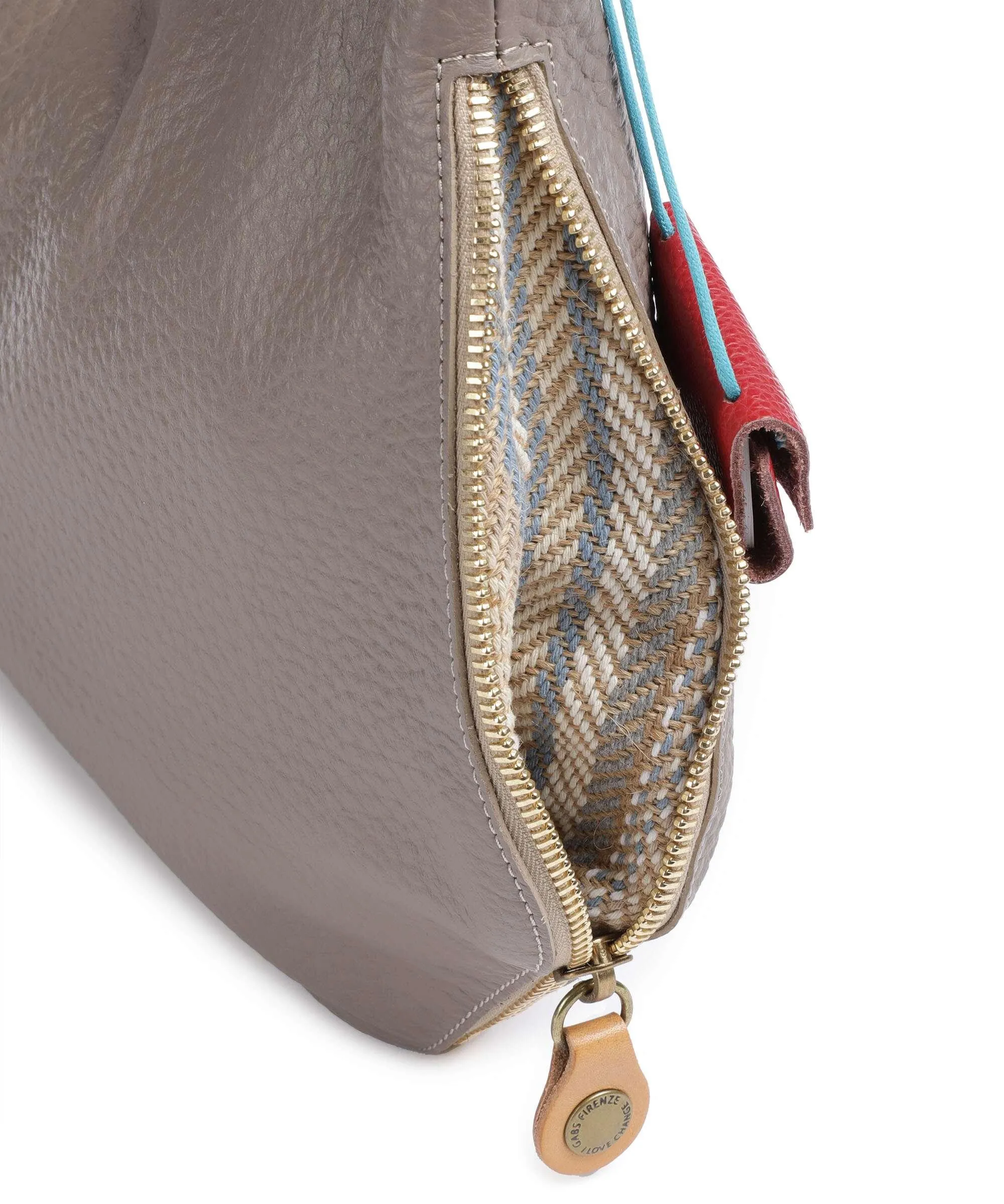  Gabs Aisha M Borsa hobo pelle di vitello grana taupe  
