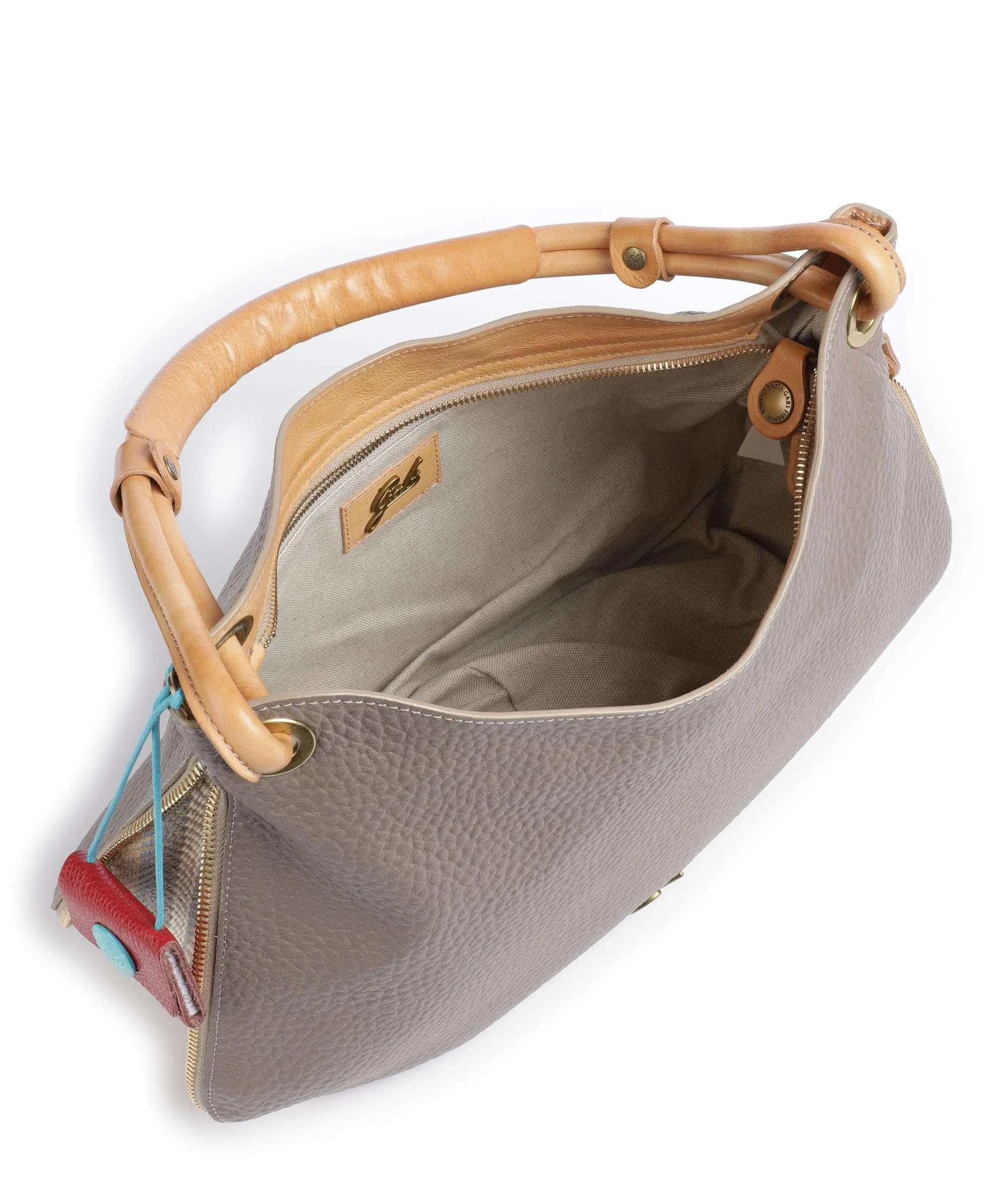  Gabs Aisha M Borsa hobo pelle di vitello grana taupe  