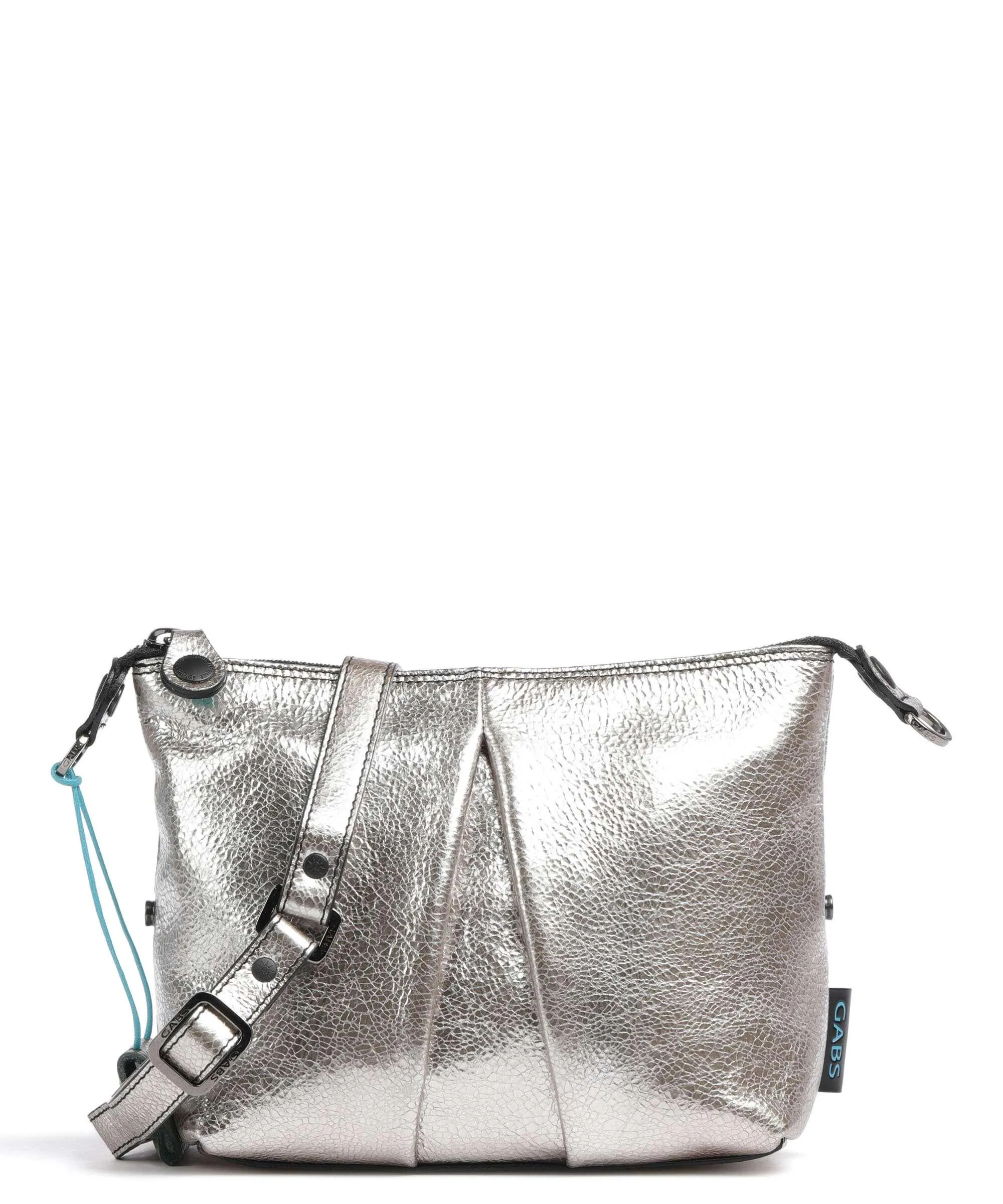  Gabs Lou M Borsa a tracolla pelle di vitello grana argento  