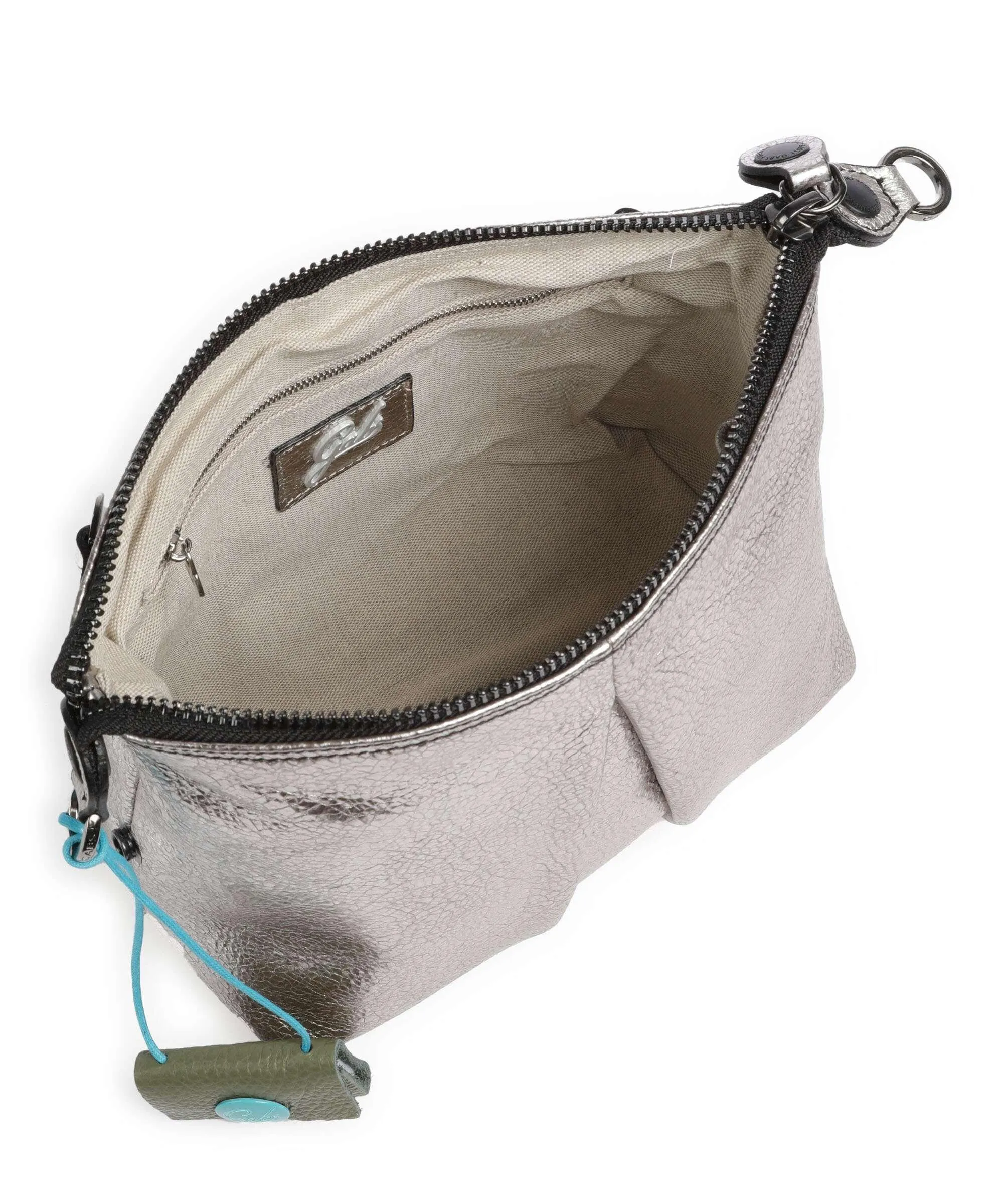  Gabs Lou M Borsa a tracolla pelle di vitello grana argento  