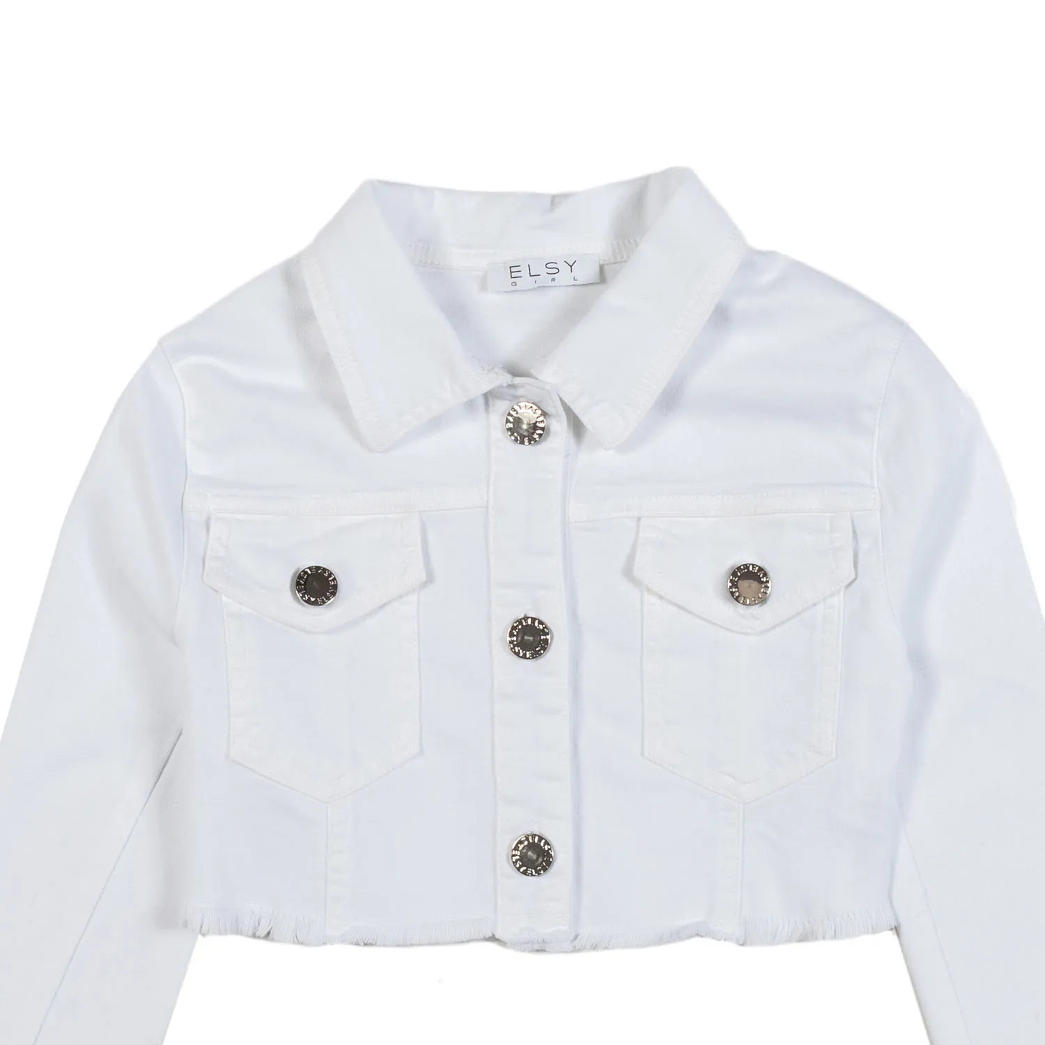 Giacca Corta Di Jeans Bianca Bambina E Teen