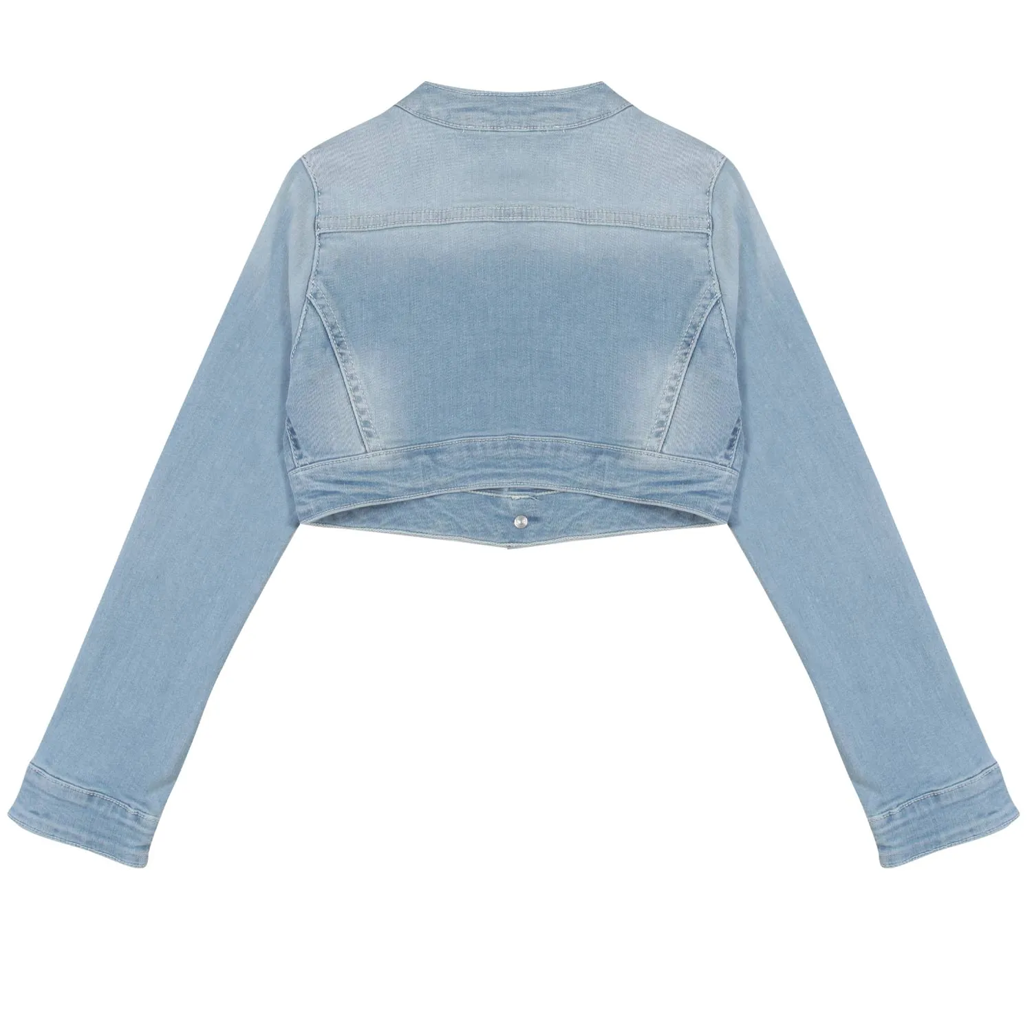 Giacca Corta Di Jeans Celeste Chiaro Bambina Teen