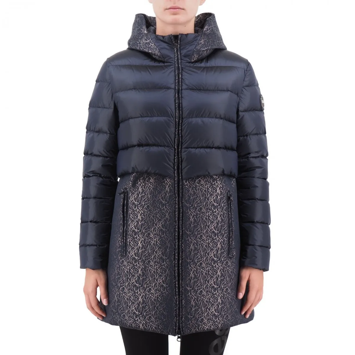 Giacca Lunga Research Effetto Neoprene, Blu